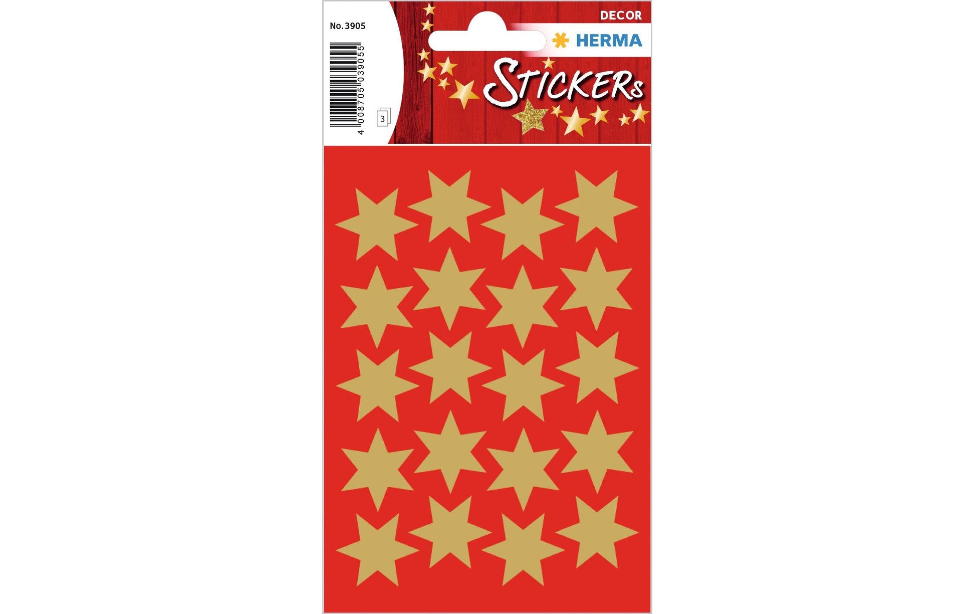HERMA Schmucketiketten Sterne – 60 Stück – permanent – Gold