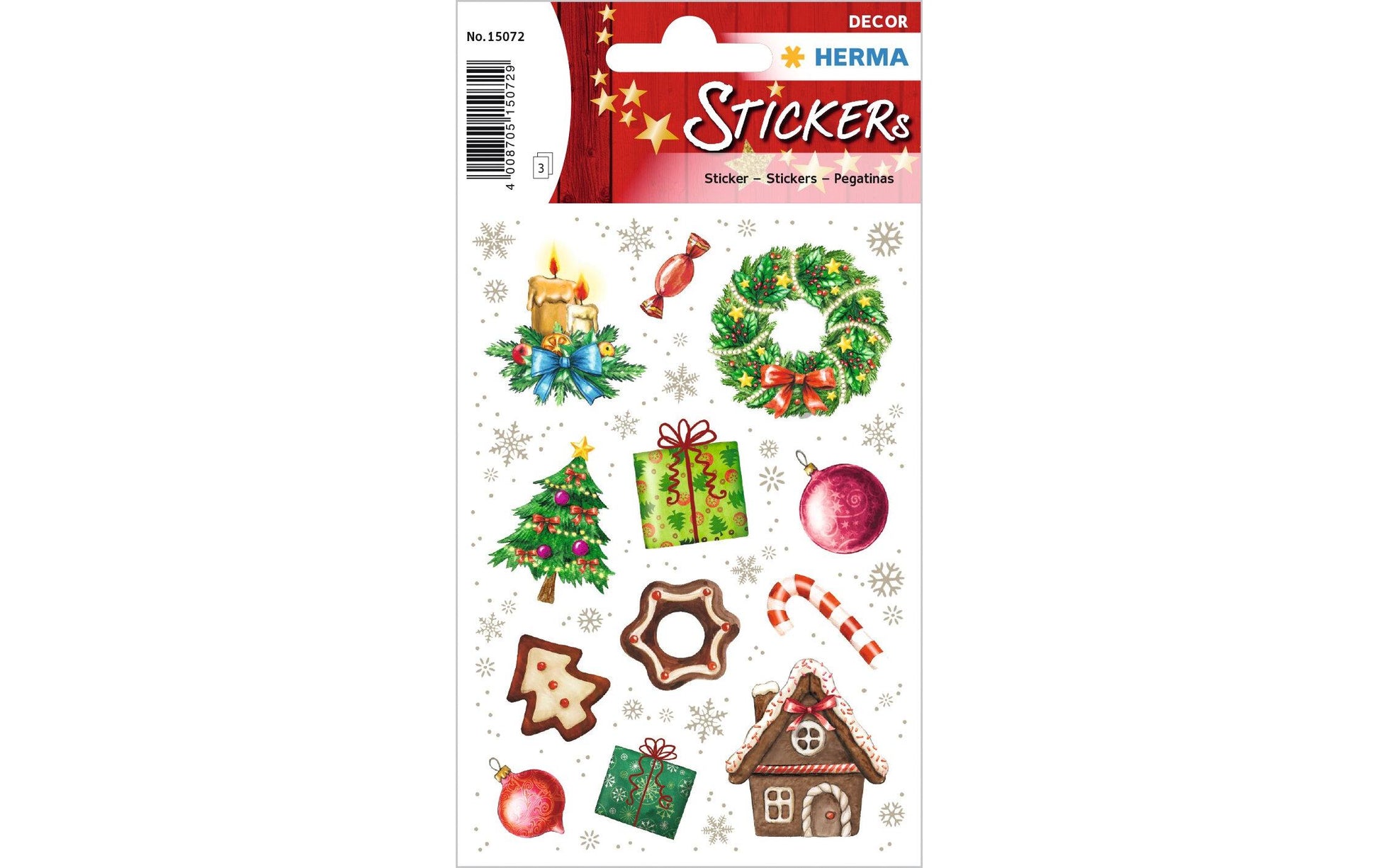 HERMA Geschenketiketten – Weihnachtszeit – 36 Etiketten – permanent, Papier – Bogen 84 × 120 mm