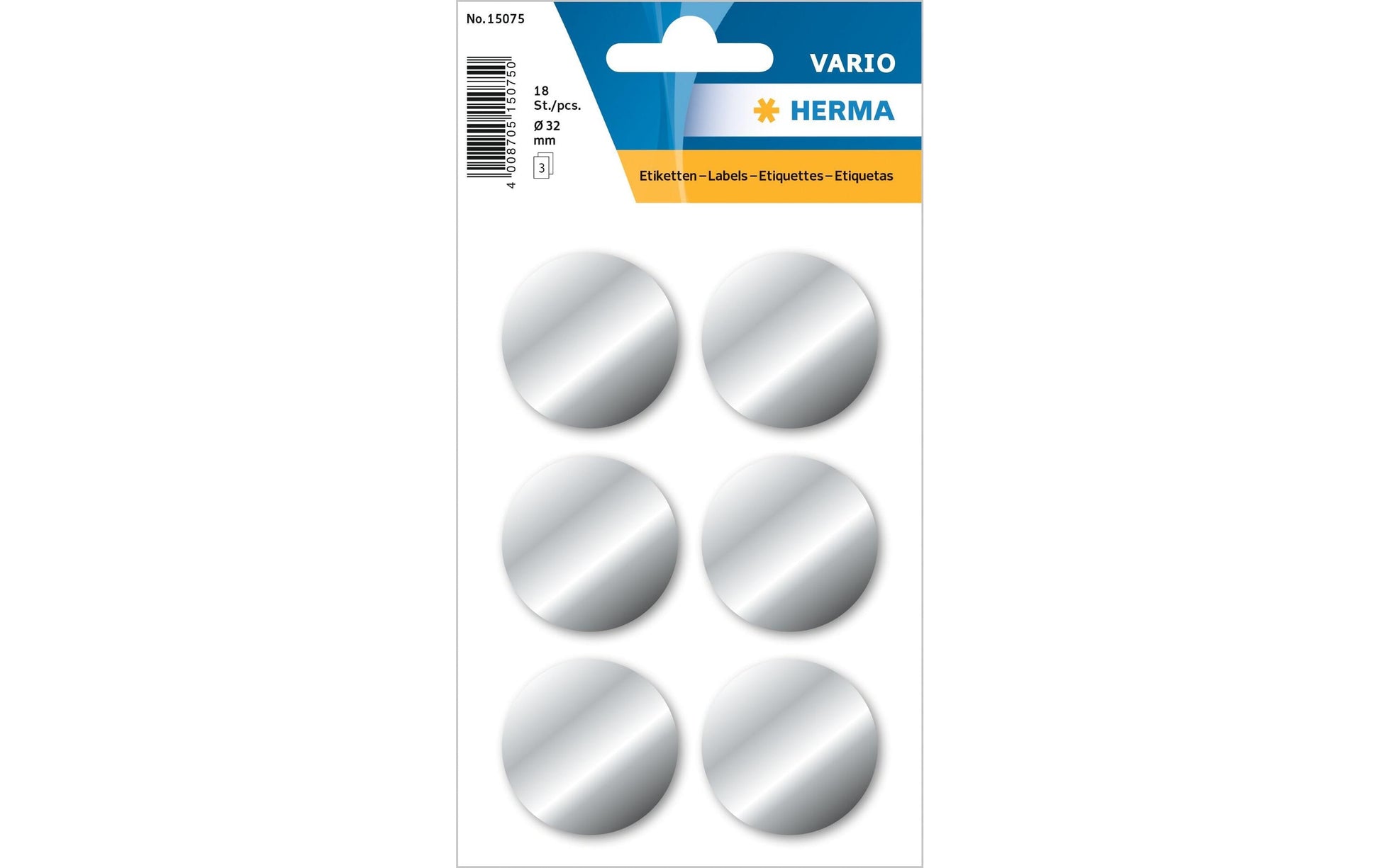 HERMA Vario Schmucketiketten – Motiv Weihnachten – Folie, 18 Stk, 3 Bogen, Ø 32 mm
