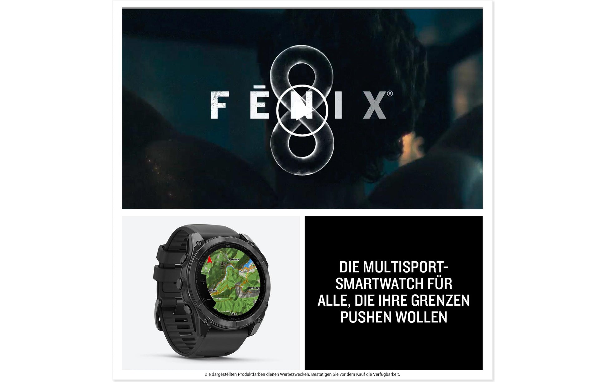 Garmin Fenix 8 – GPS-Smartwatch – 47 mm, 1,4", GPS, WLAN, AMOLED, 100 m, Schwarz, Sportarmband