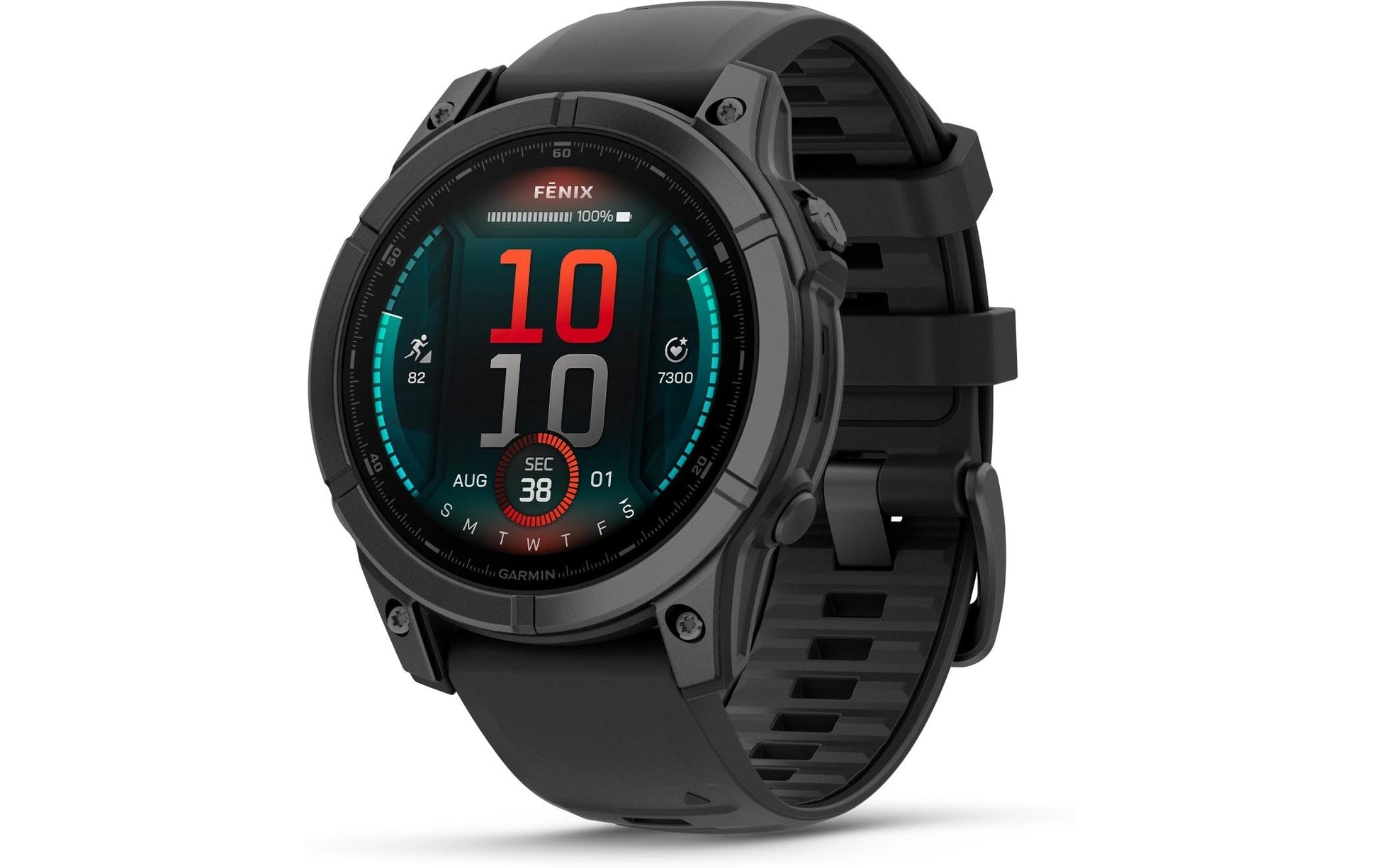 Garmin Fenix E – GPS-Smartwatch – 47 mm, 1,3", GPS, WLAN, AMOLED, Gorilla Glass, 100 m, Schwarz, Silikonarmband