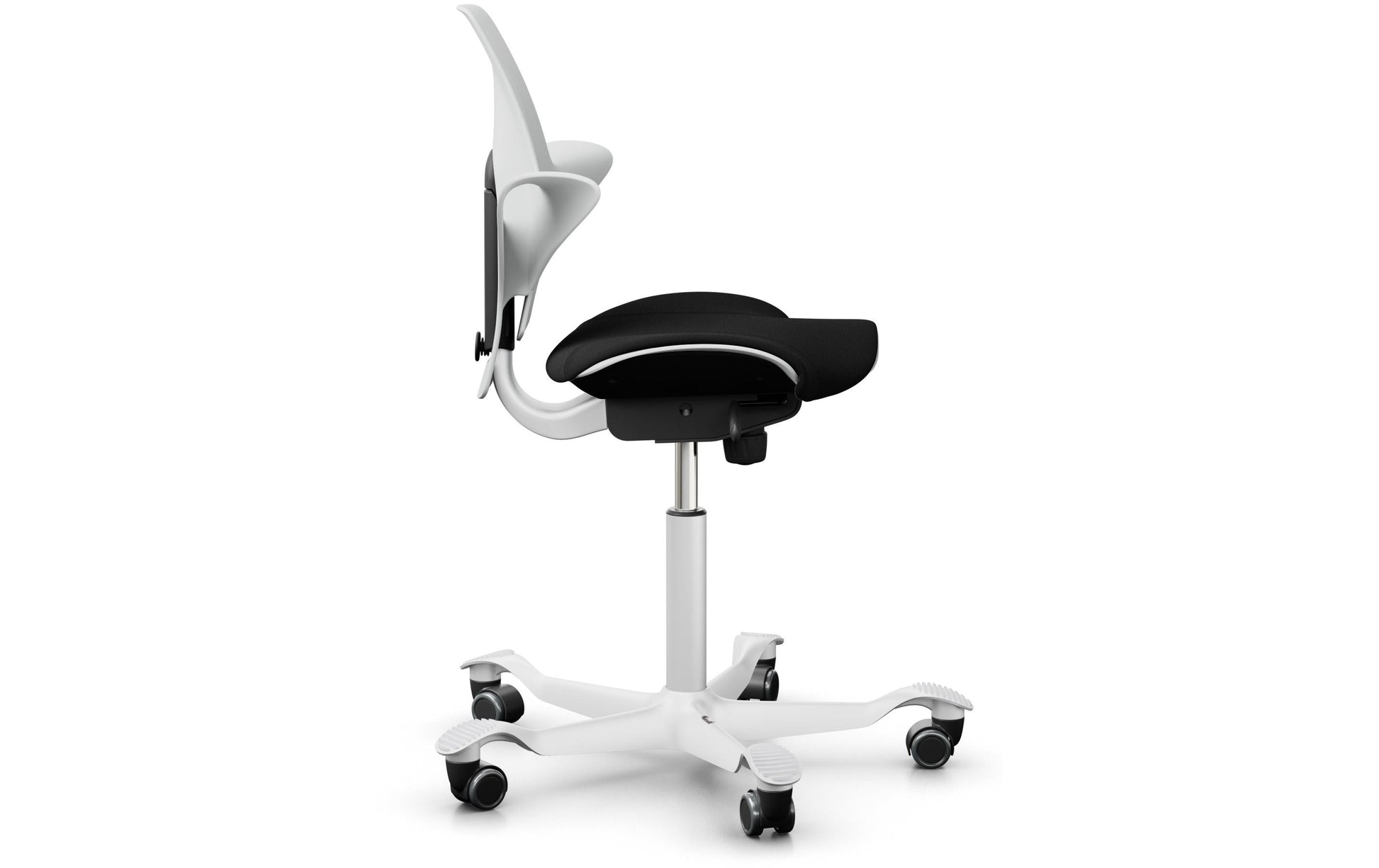 HÅG Bürostuhl Capisco Puls 8020 – Gesamthöhe 112 cm, Aluminiumgestell, Schwarz