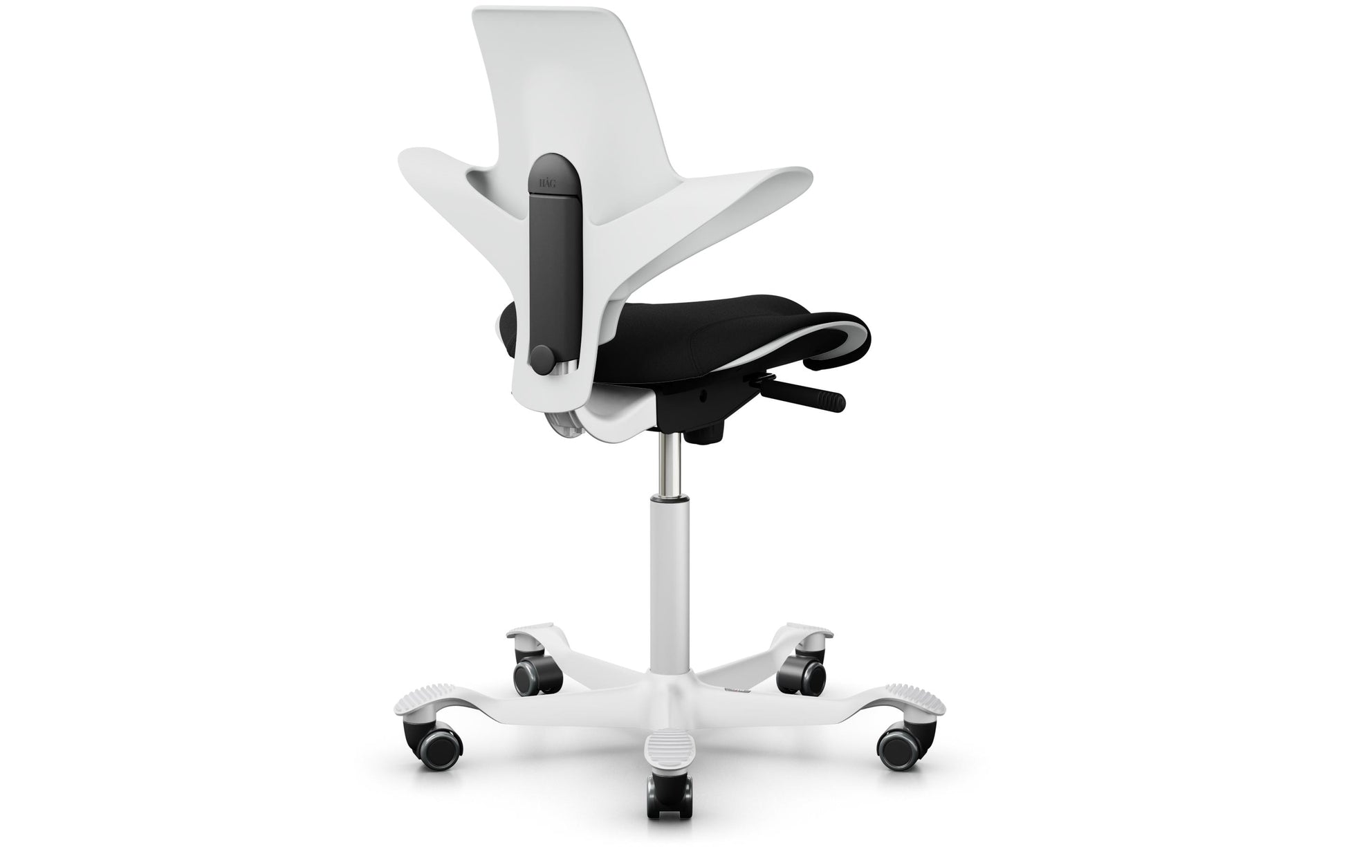 HÅG Bürostuhl Capisco Puls 8020 – Gesamthöhe 112 cm, Aluminiumgestell, Schwarz