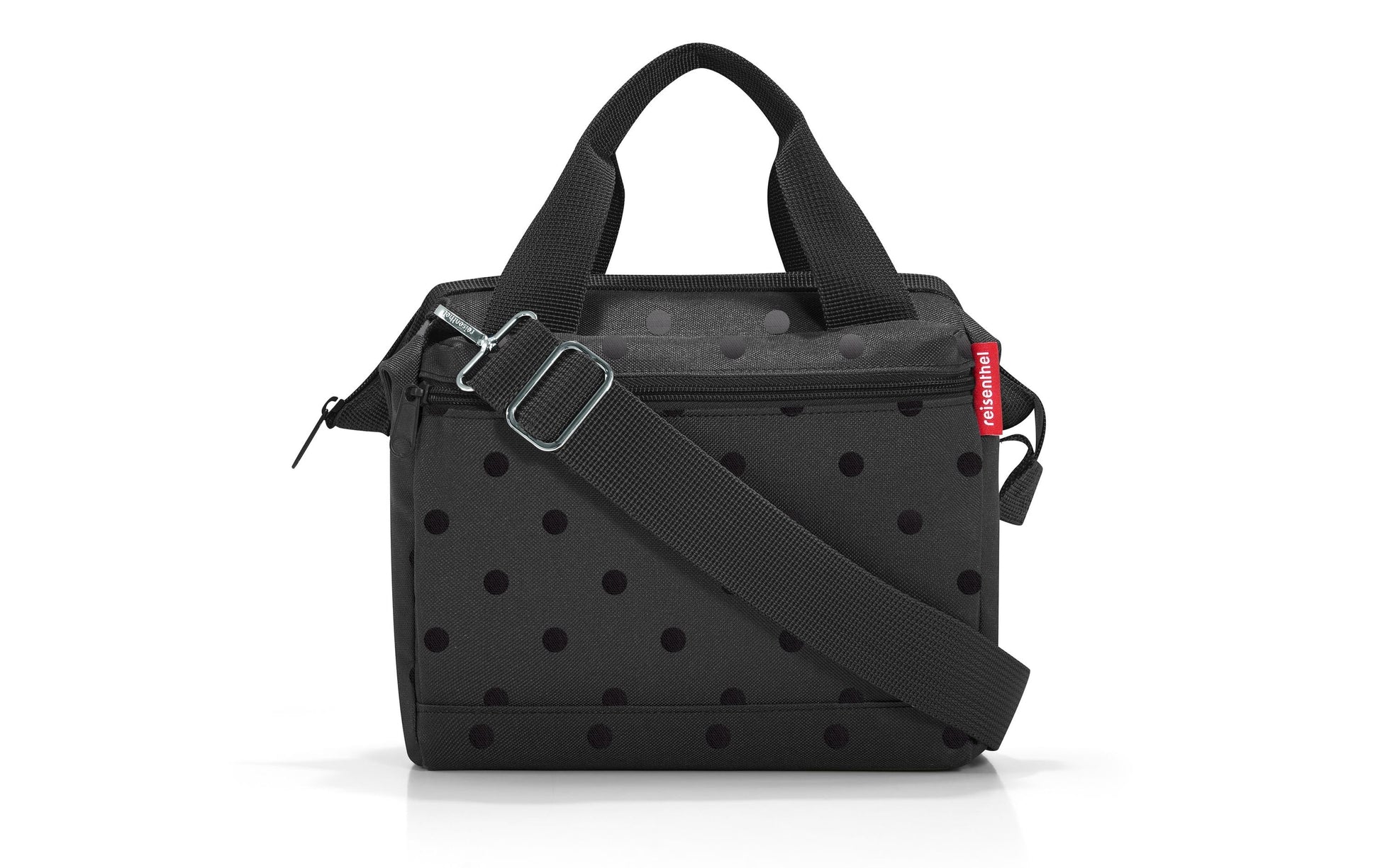 Reisenthel Allrounder Cross Umhängetasche – 4 l, Polyester, Glossy Dots Schwarz