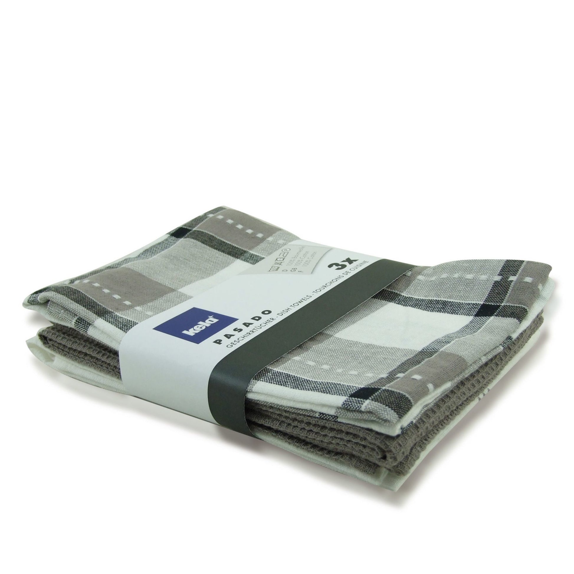 Kela Geschirrtuch Pasado – weiss – 65 × 45 cm – Baumwolle – 3er-Set