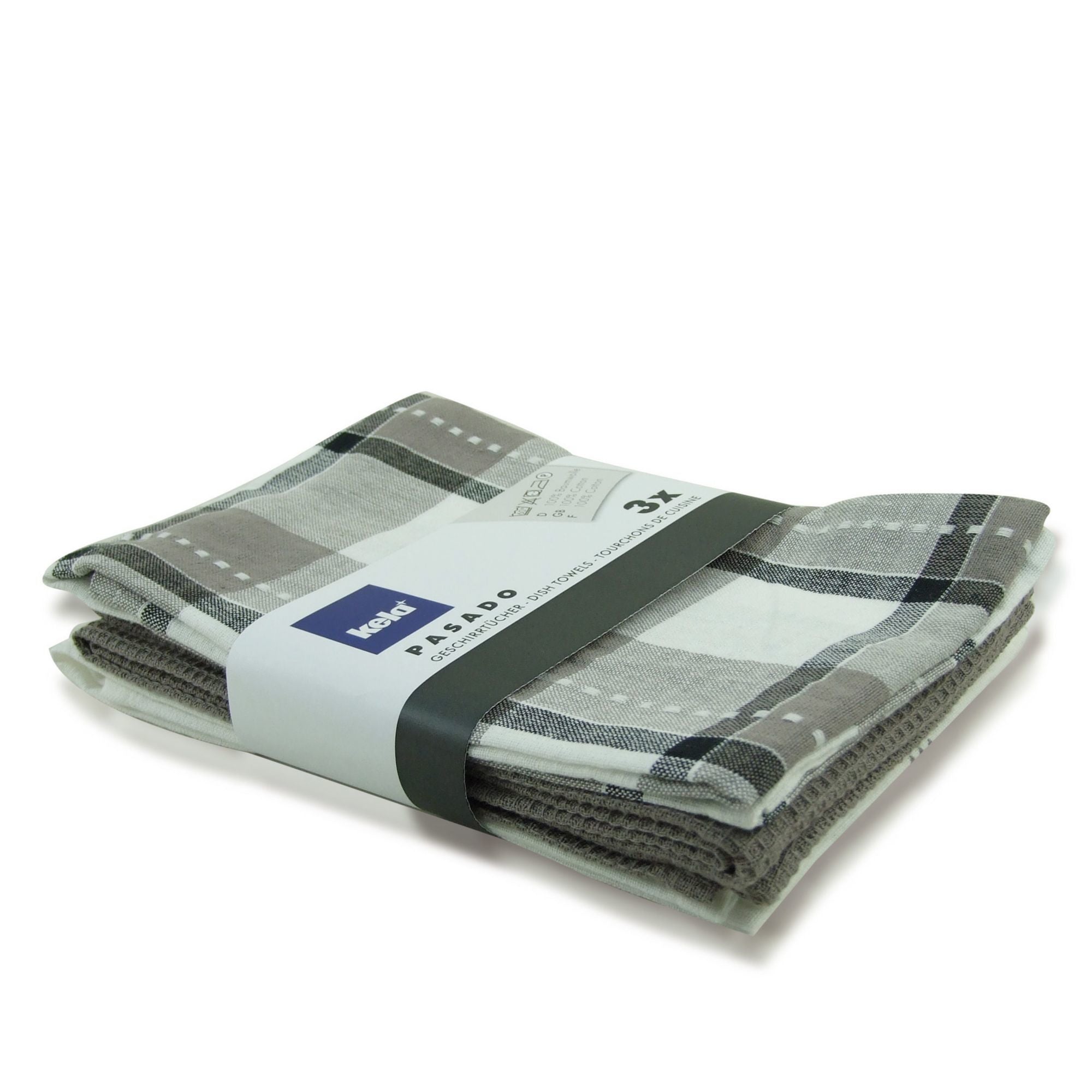 Kela Geschirrtuch Pasado – weiss – 65 × 45 cm – Baumwolle – 3er-Set