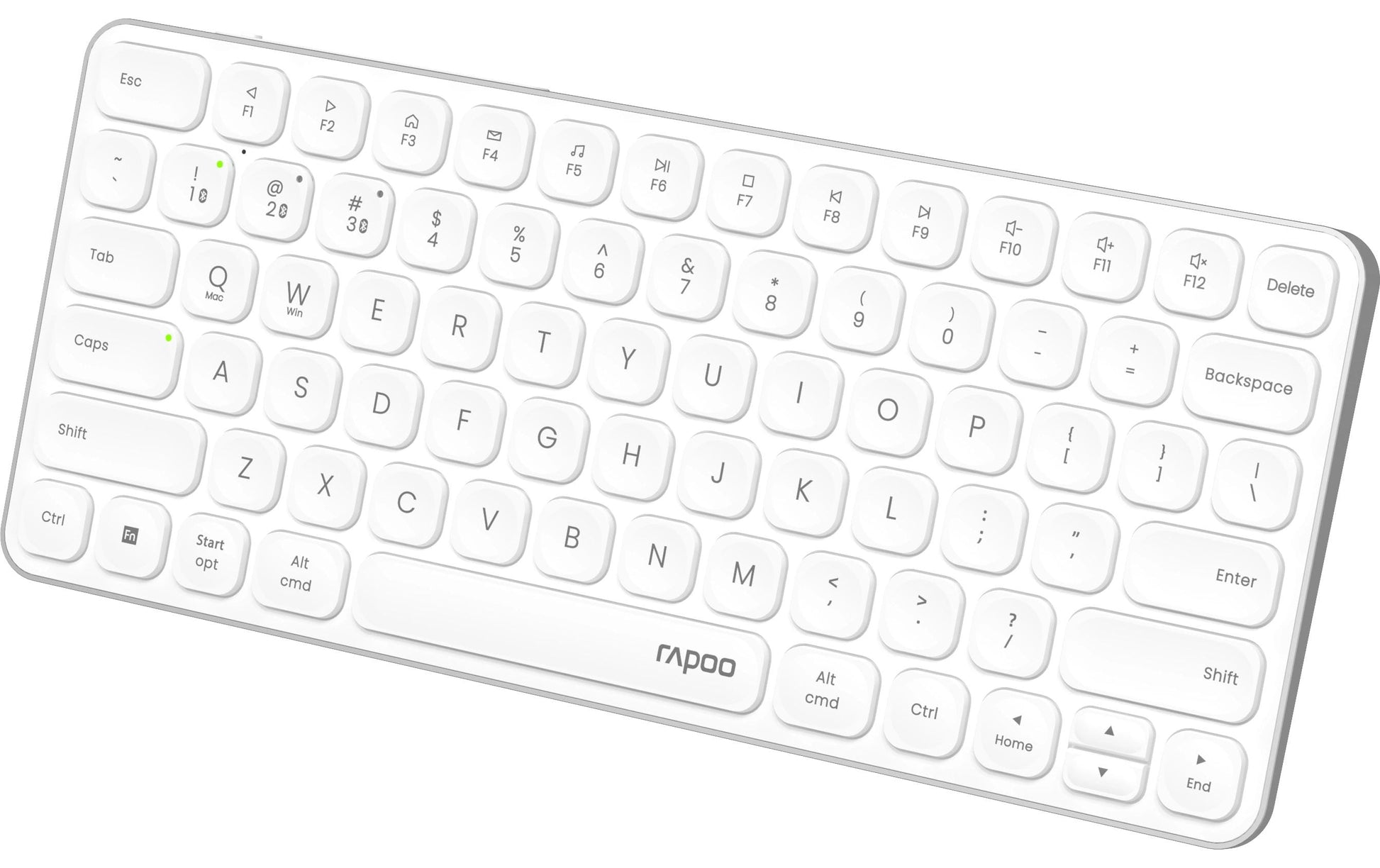 Rapoo E9610M – Tastatur, kabellos (Bluetooth/2,4 GHz), CH-Layout (DE-CH), aufladbar, weiss