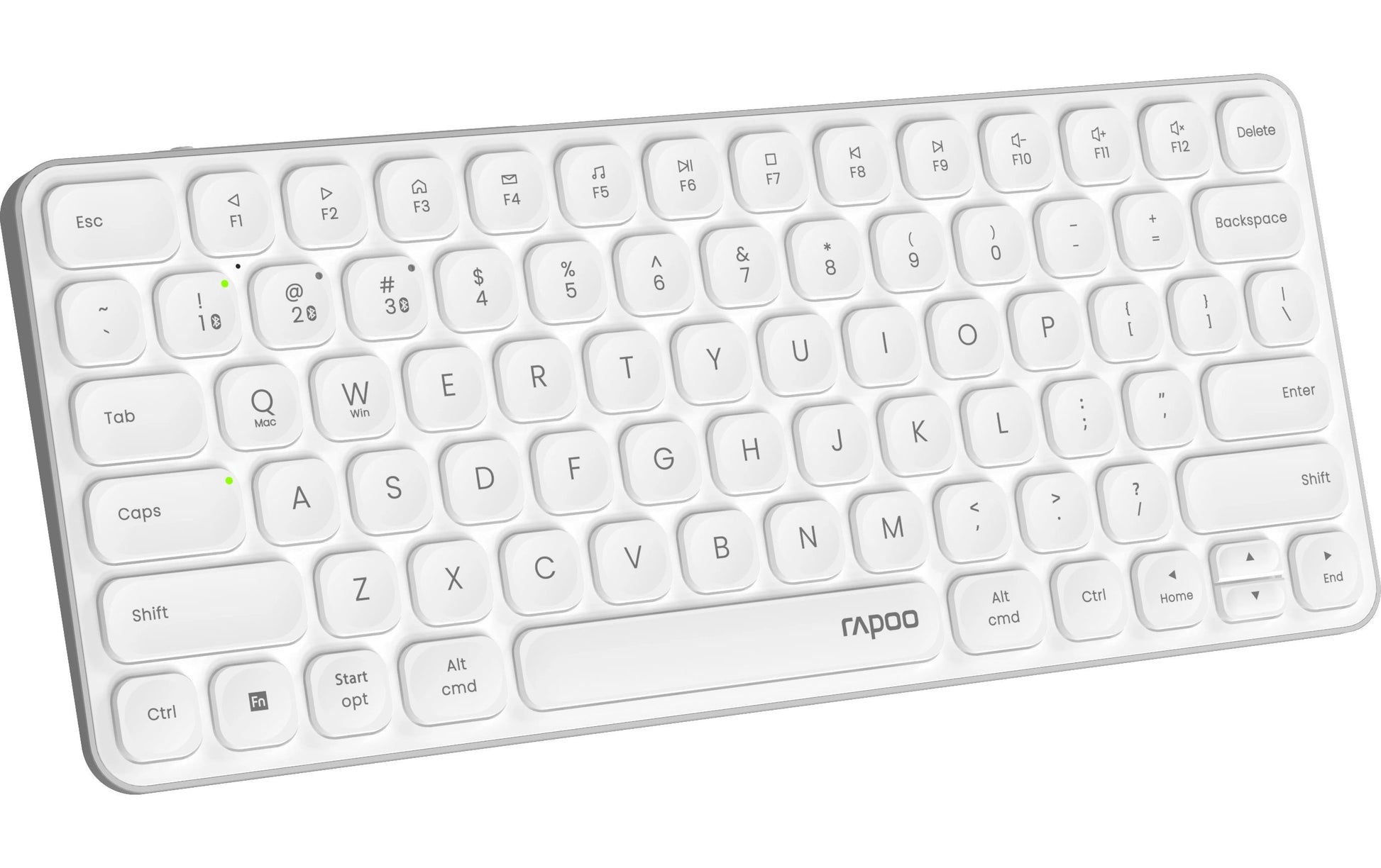 Rapoo E9610M – Tastatur, kabellos (Bluetooth/2,4 GHz), CH-Layout (DE-CH), aufladbar, weiss