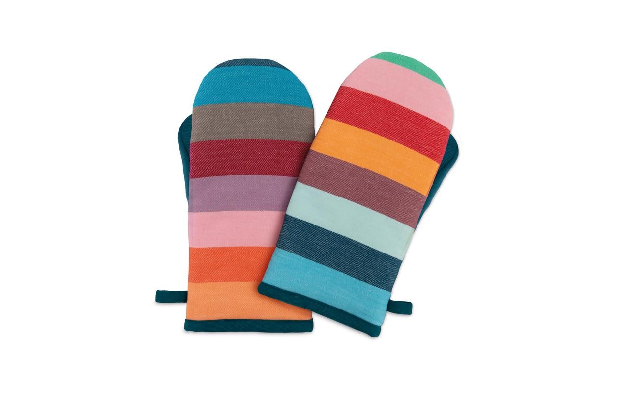 REMEMBER Ofenhandschuhe 29 × 14 cm, Baumwolle/Polyester, mehrfarbig, 2 Stk.