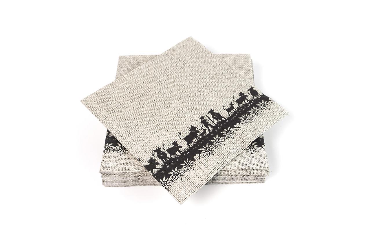 Trendform Servietten Swiss Linen, mehrfarbig – 33 × 33 cm, 3-lagig – 20 Stück