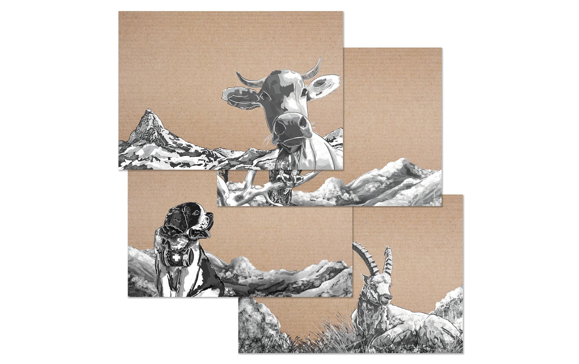 Trendform Tischset BELLA & FRIENDS, Papier, Herbst-Motiv (Tiermuster) – 42 × 29,7 cm – FSC