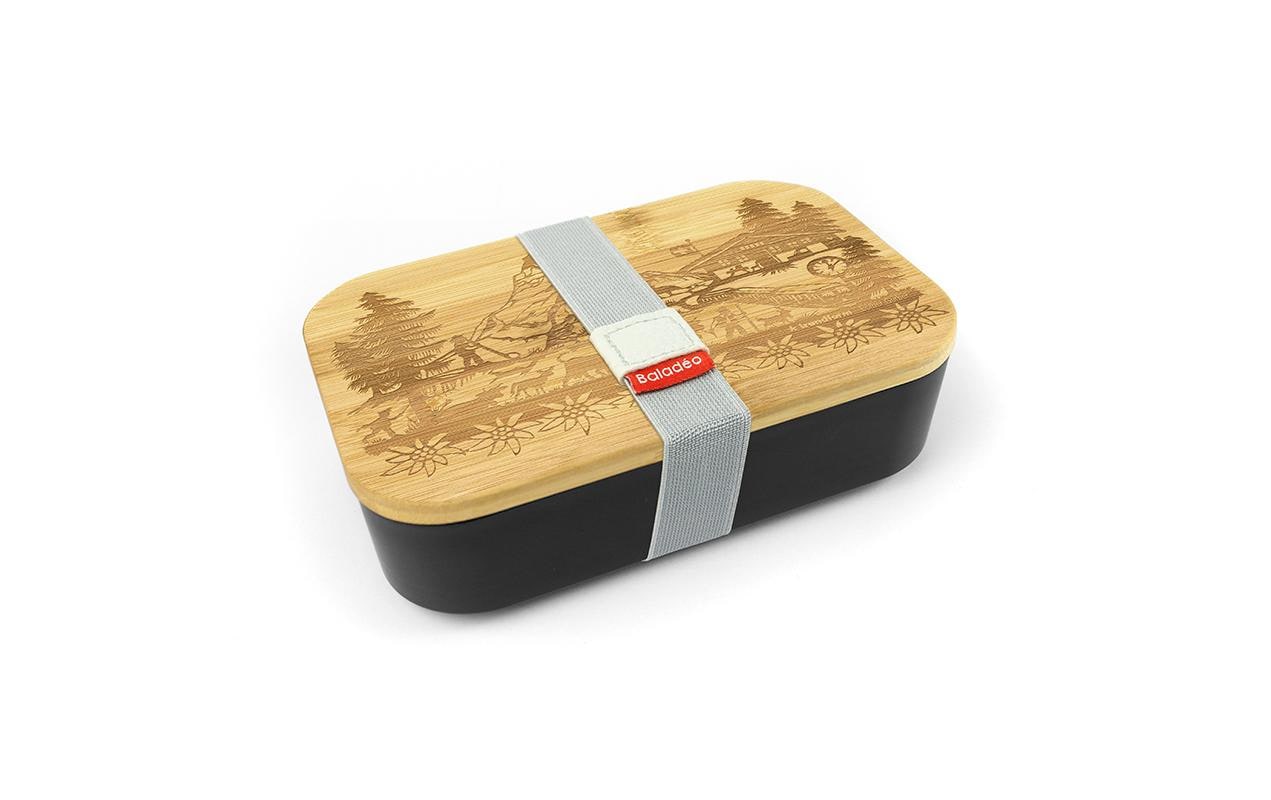 Trendform Lunchbox Swiss Tradition – mikrowellengeeignet – Kunststoff – schwarz – 12,6 × 5,7 × 18,9 cm