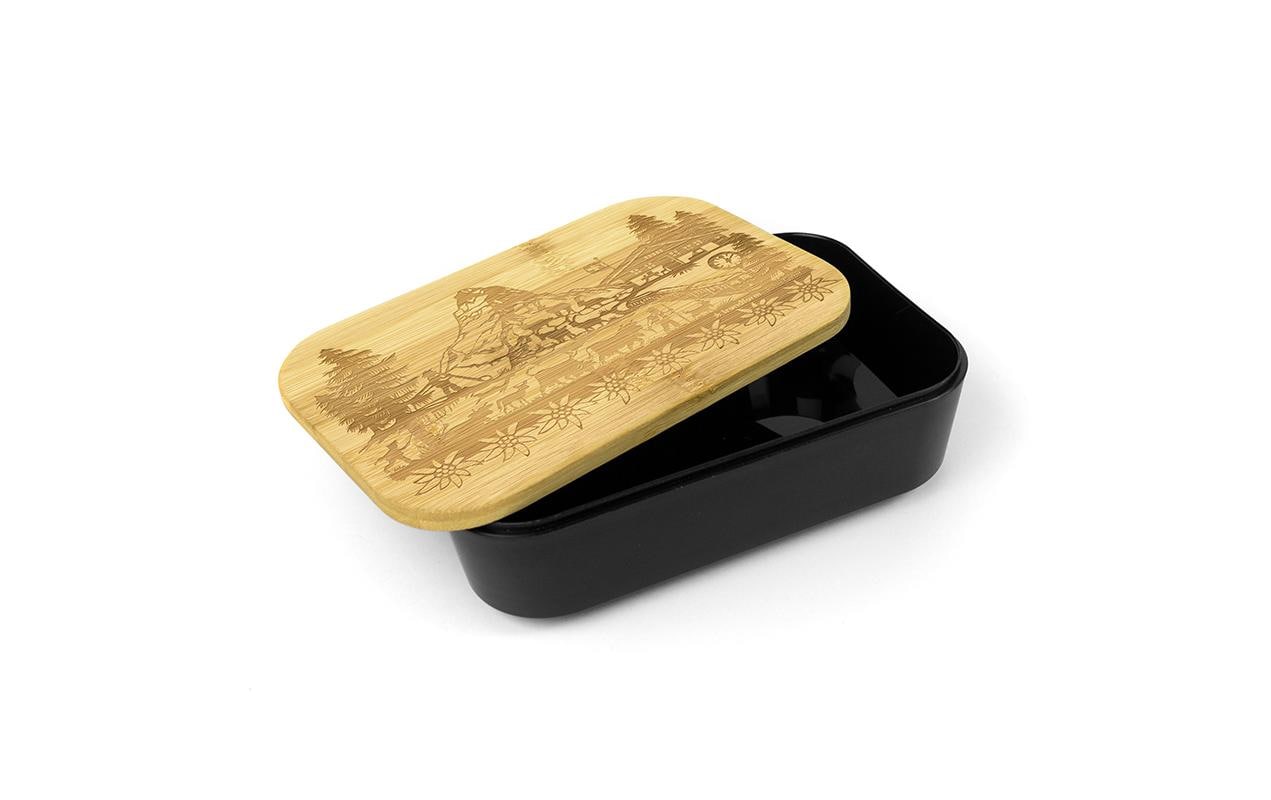 Trendform Lunchbox Swiss Tradition – mikrowellengeeignet – Kunststoff – schwarz – 12,6 × 5,7 × 18,9 cm