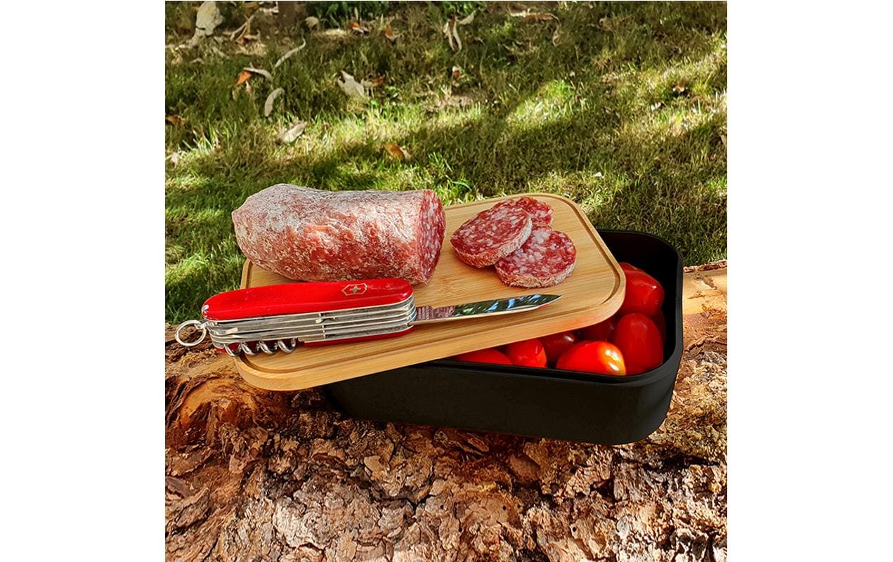 Trendform Lunchbox Swiss Tradition – mikrowellengeeignet – Kunststoff – schwarz – 12,6 × 5,7 × 18,9 cm