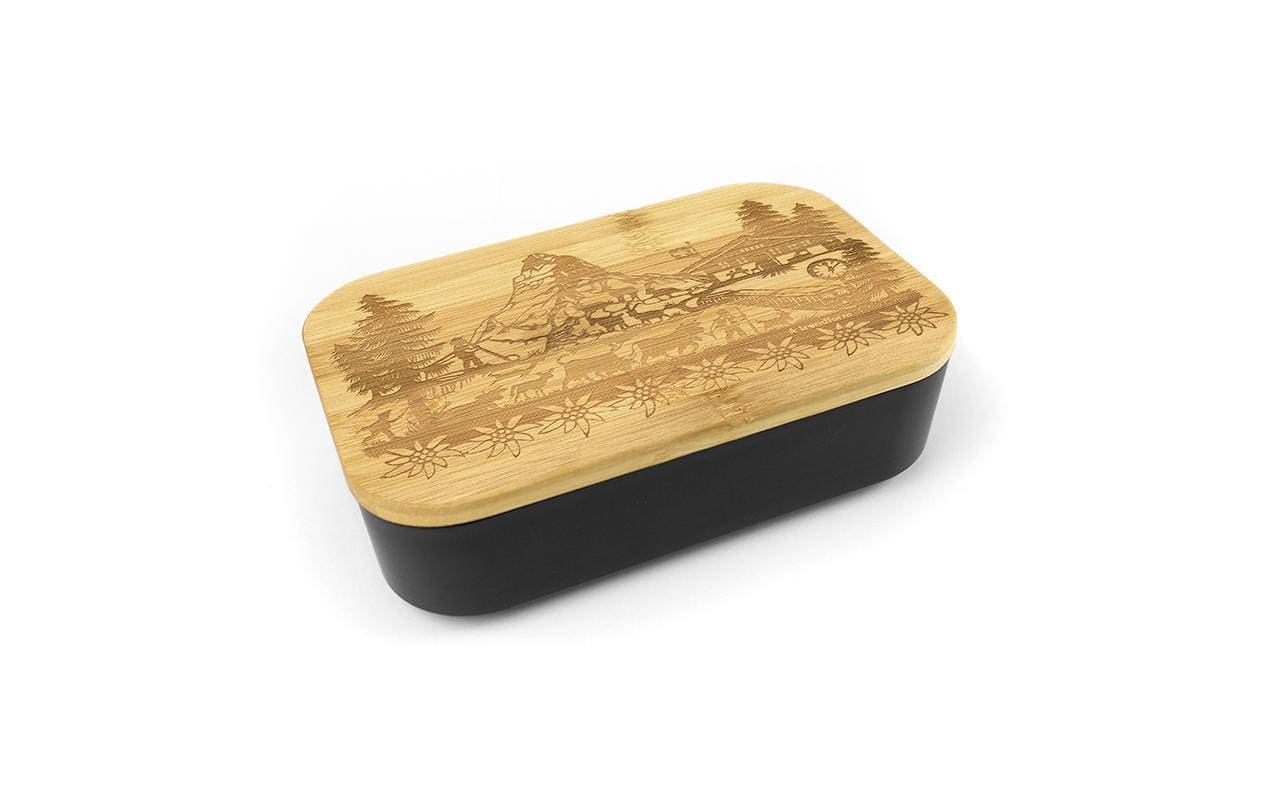 Trendform Lunchbox Swiss Tradition – mikrowellengeeignet – Kunststoff – schwarz – 12,6 × 5,7 × 18,9 cm
