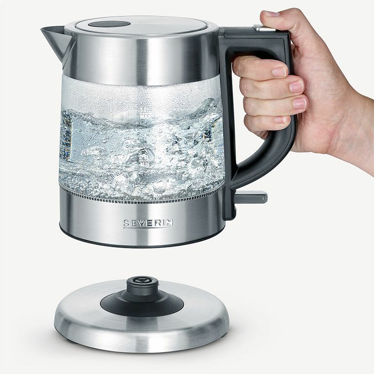 Severin Wasserkocher – 1 l, Glas, Schwarz, WK 3468