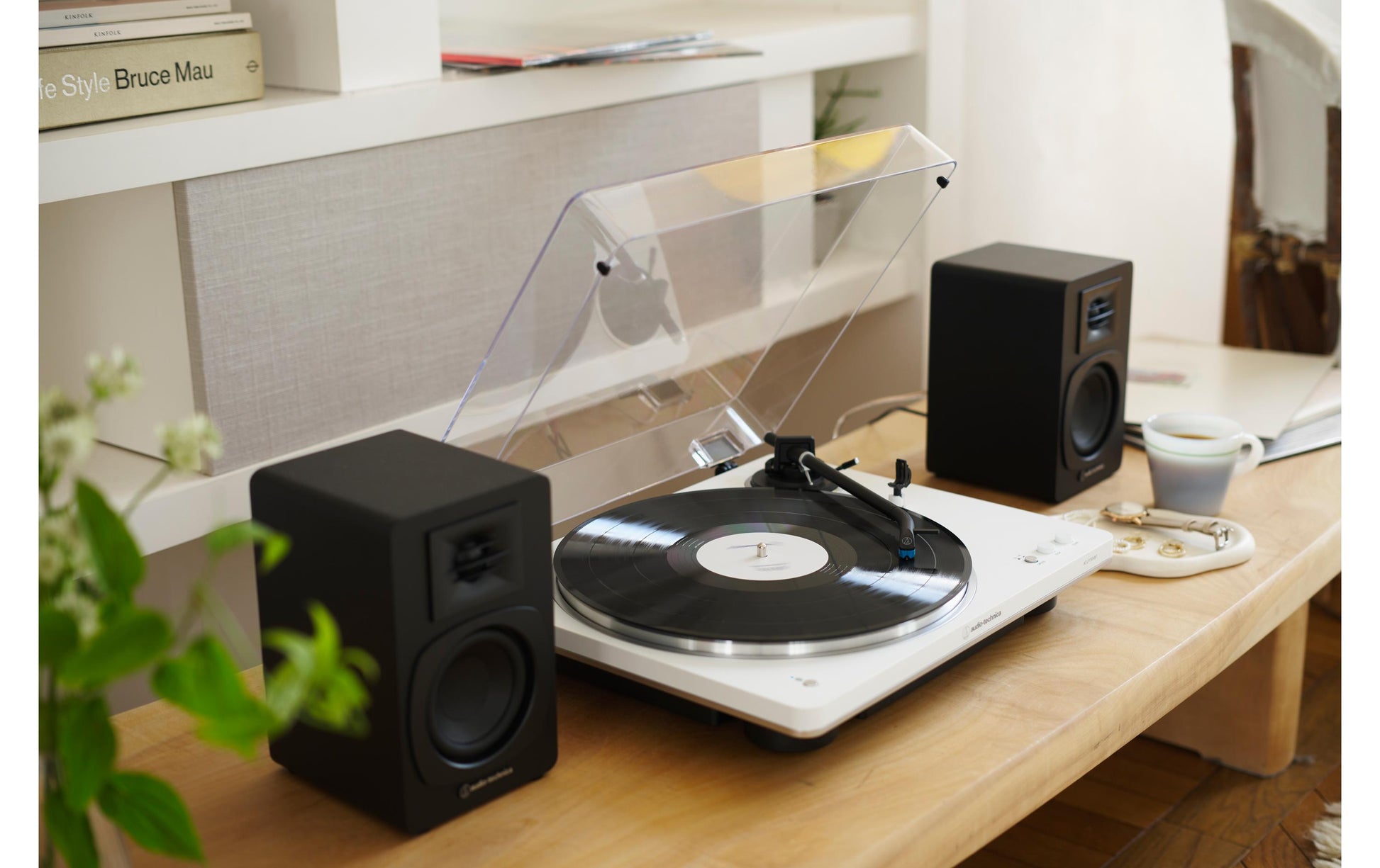 Audio-Technica AT-SP3X – Aktiv-Regallautsprecher – 30 W, 3,0" Tieftöner, 1,1" Hochtöner, Schwarz