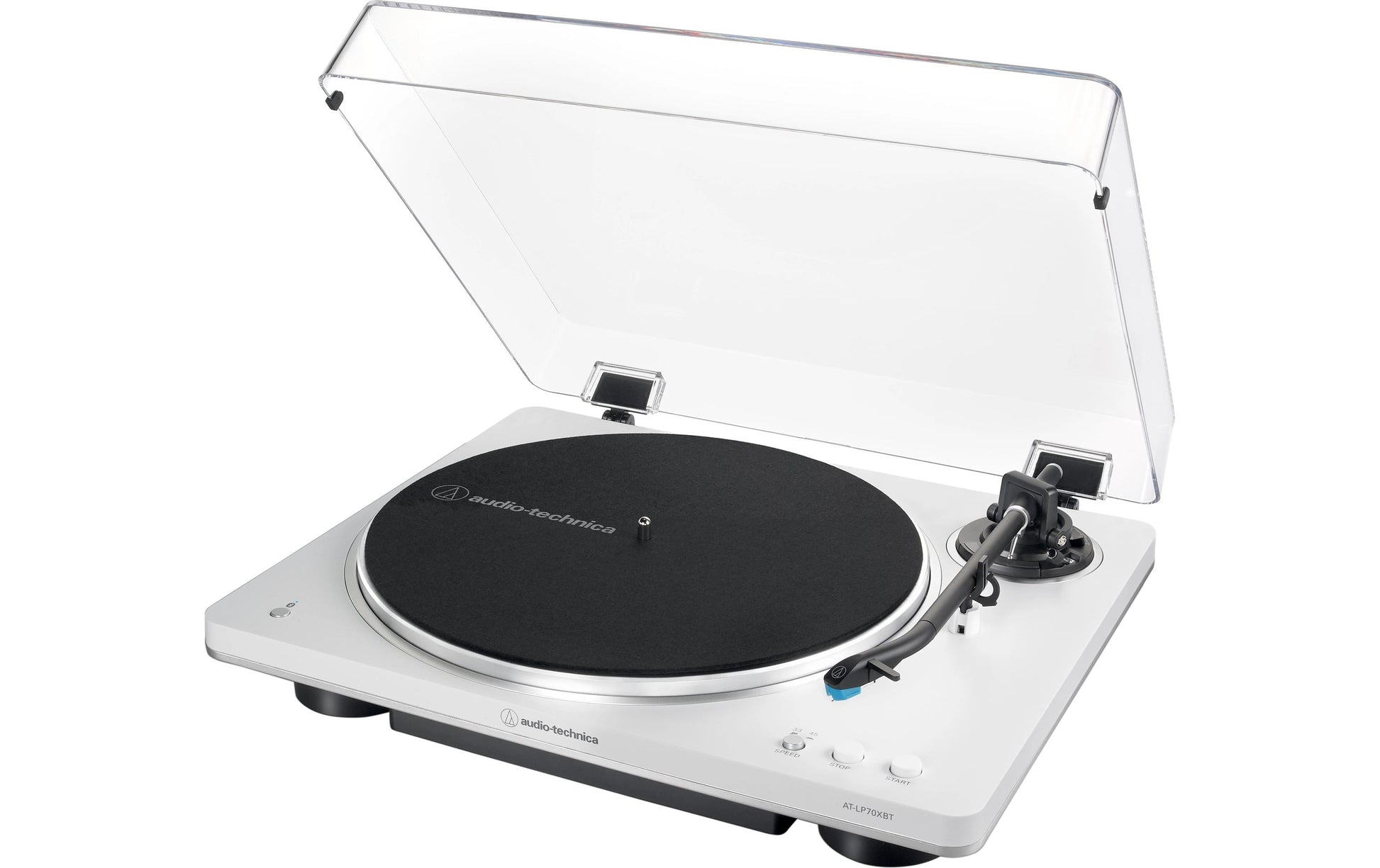 Audio-Technica AT-LP70XBTWS – Plattenspieler – Stationär – Riemenantrieb, Phono-Vorverstärker, 33⅓ U/min – Silber