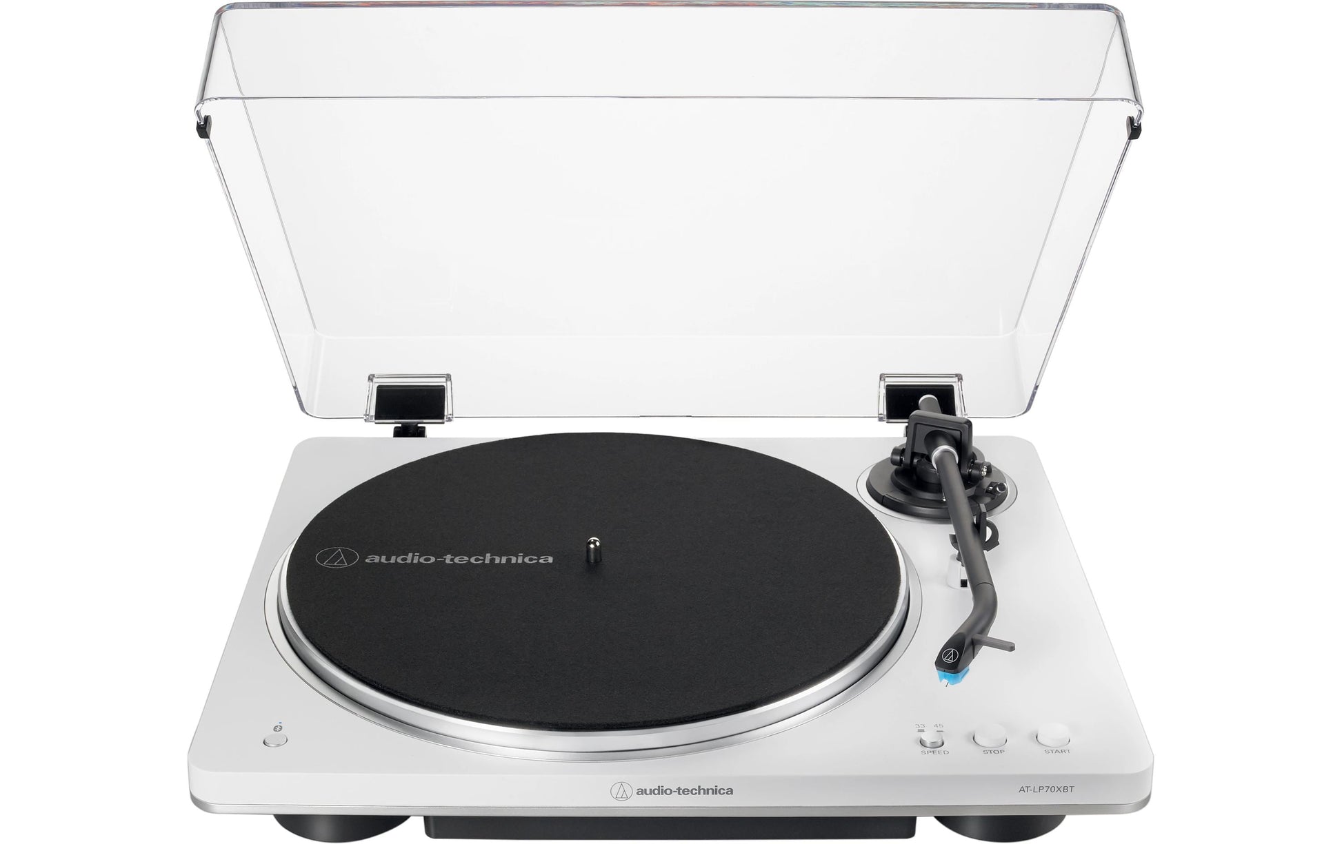 Audio-Technica AT-LP70XBTWS – Plattenspieler – Stationär – Riemenantrieb, Phono-Vorverstärker, 33⅓ U/min – Silber