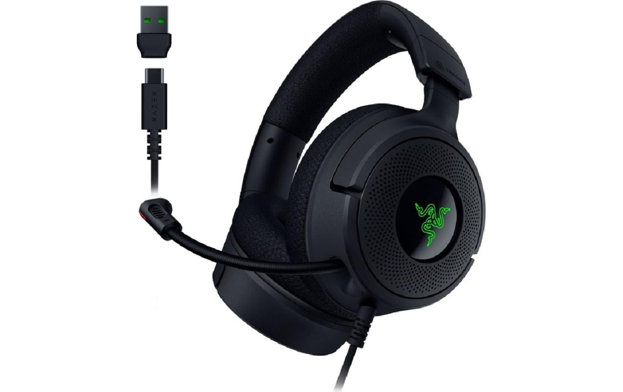 Razer Kraken V4 X – Gaming-Headset Over-Ear – USB-C, 7.1, Stummschaltung – Schwarz – für PC/PS4
