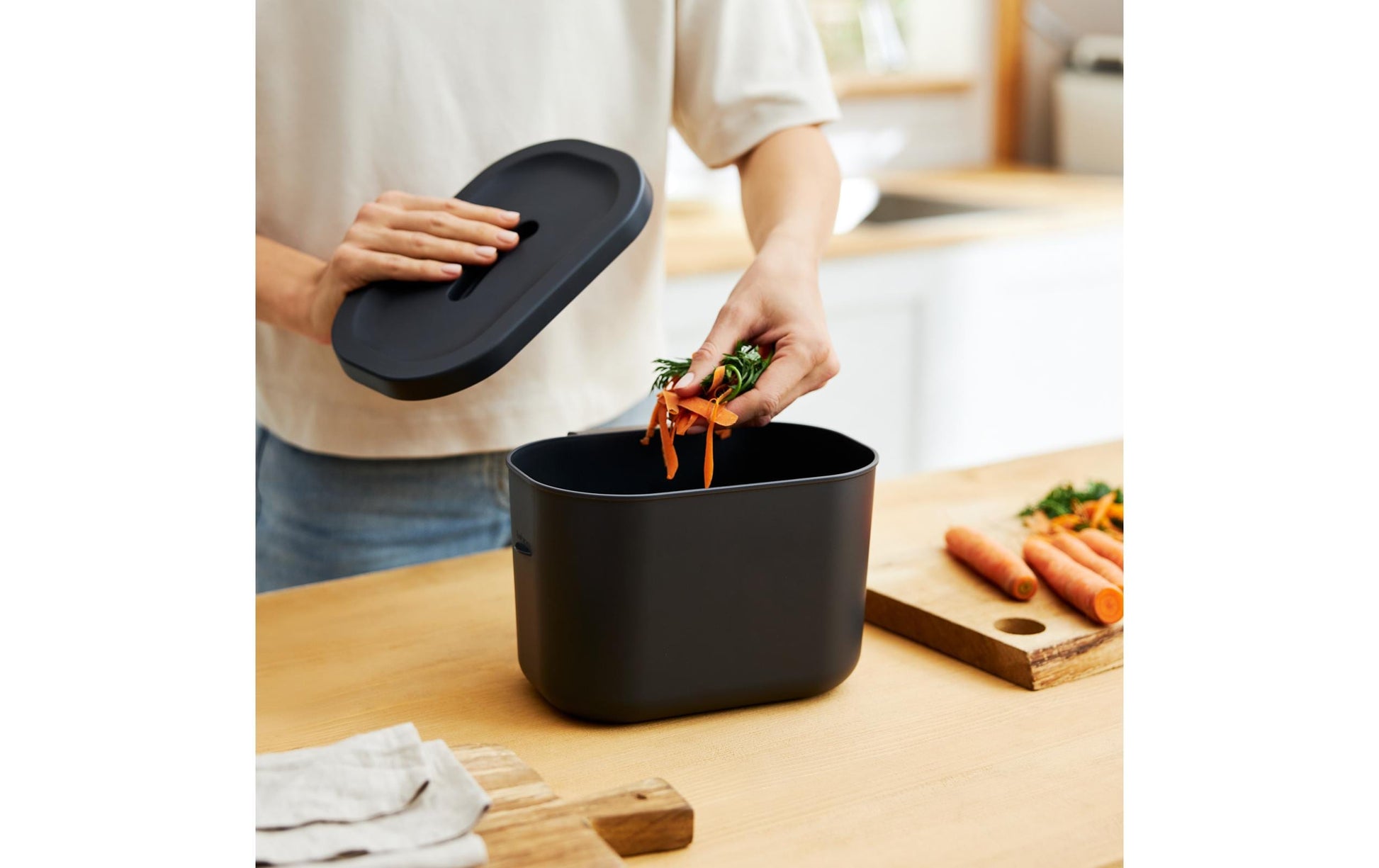 Rotho Systempapierkorb – 3×30 l + 6 l + 3,2 l – Kunststoff – 5-teilig, BPA-frei, aus recyceltem Material