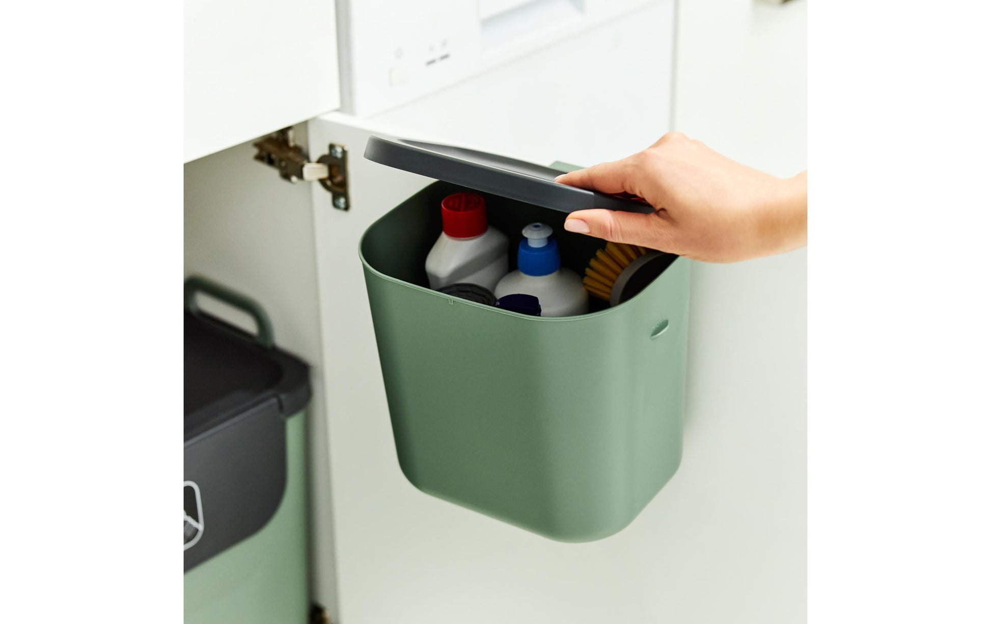 Rotho Systempapierkorb – 3×30 l + 6 l + 3,2 l – Kunststoff – 5-teilig, BPA-frei, aus recyceltem Material