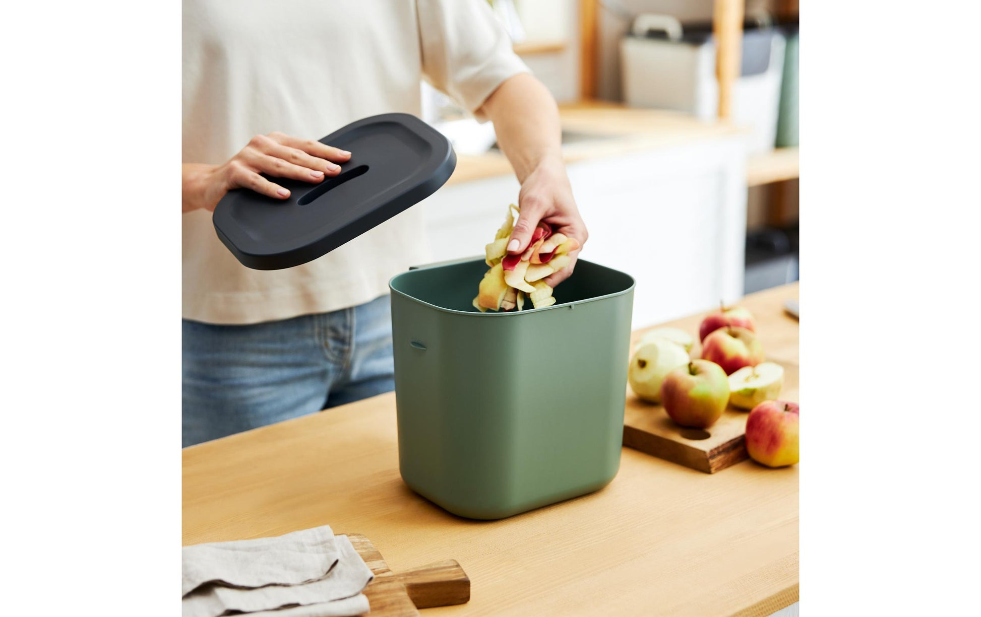Rotho Systempapierkorb – 3×30 l + 6 l + 3,2 l – Kunststoff – 5-teilig, BPA-frei, aus recyceltem Material