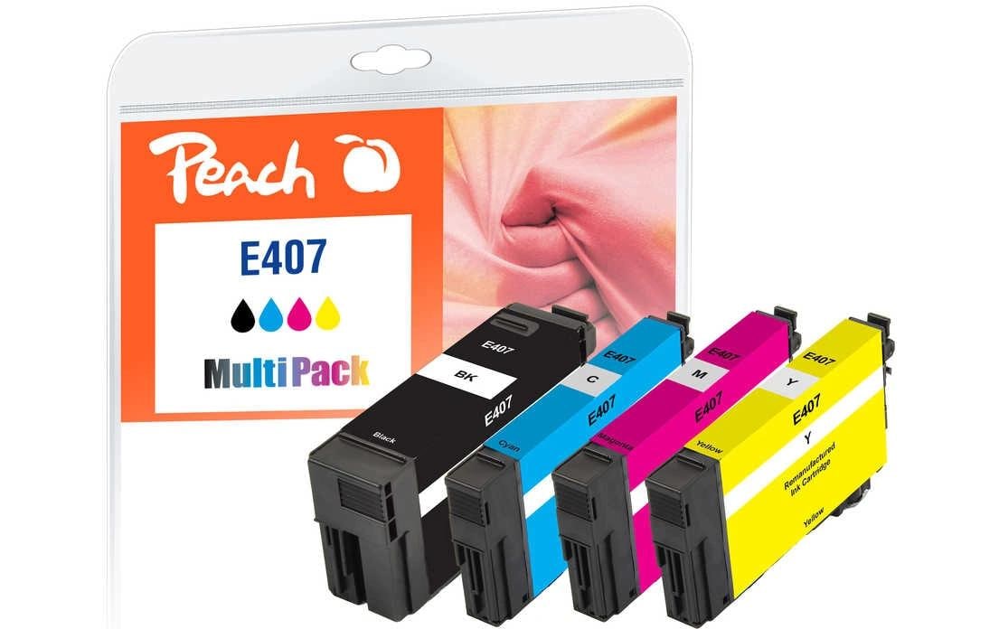 Peach Tintenpatronen-Multipack, cyan, 1×43 ml + 3×23 ml, kompatibel – für Epson WorkForce Pro WF-4745 DTWF