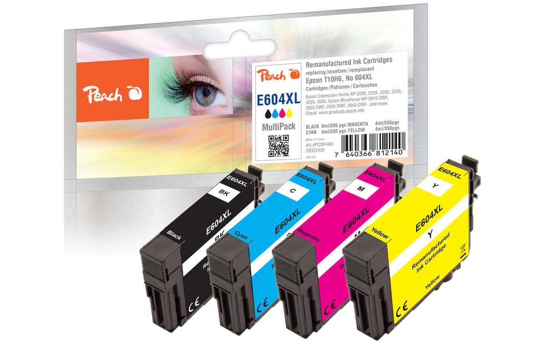 Peach Tintenpatronen-Multipack 604XL, XL, Kompatibel – für Epson XP-2200, Epson XP-3200, Epson WF-2910 und andere