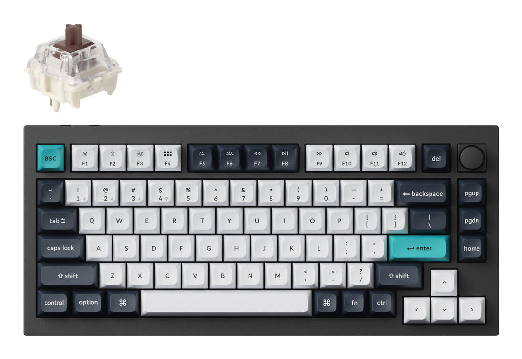Keychron Q1 Max – Tastatur – Mechanisch (Braun) – Bluetooth & 2,4 GHz – QWERTZ (CH) – RGB – Ohne Ziffernblock