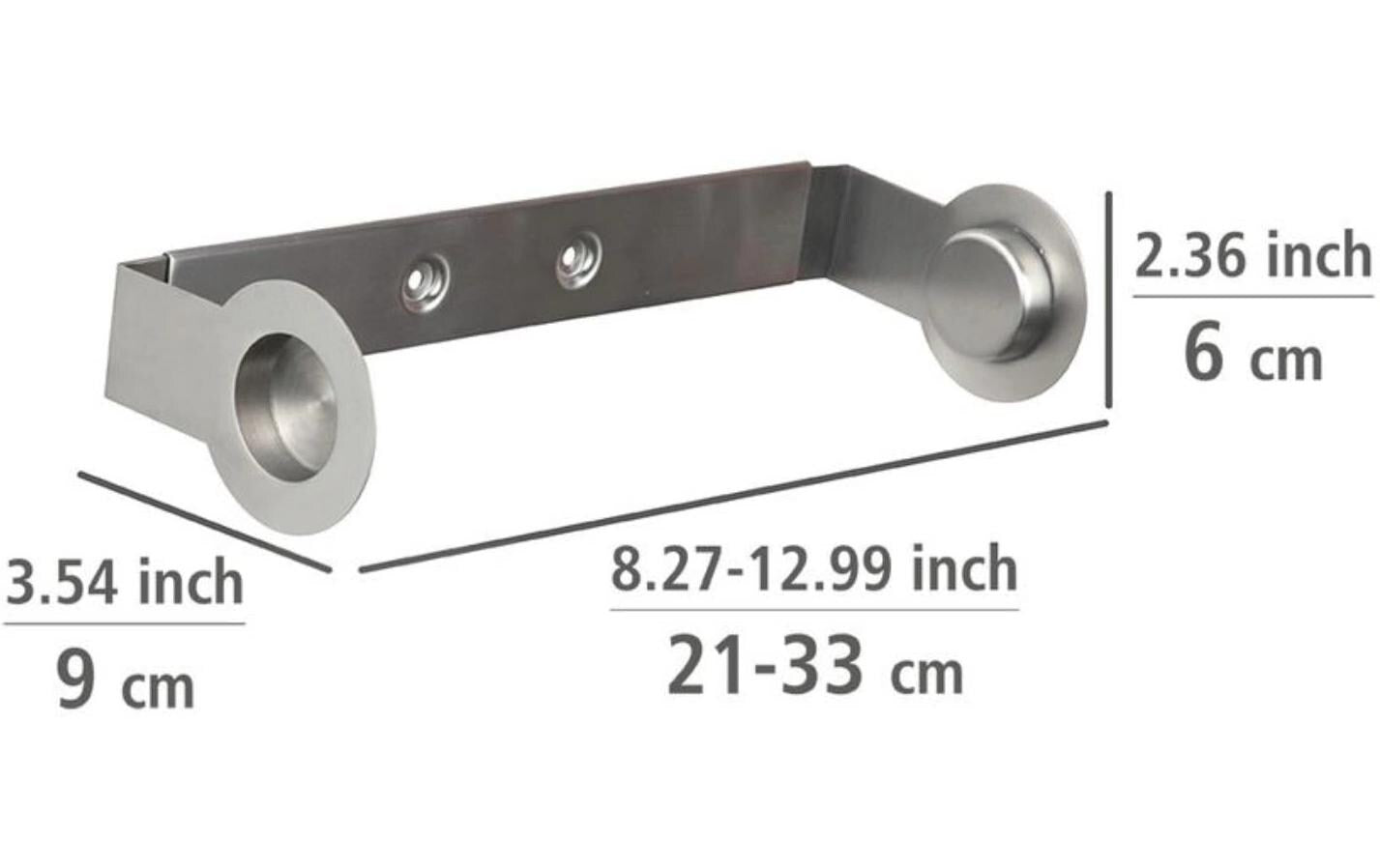 Wenko Cerri – Küchenrollenhalter Edelstahl, 33 × 9 cm, silber