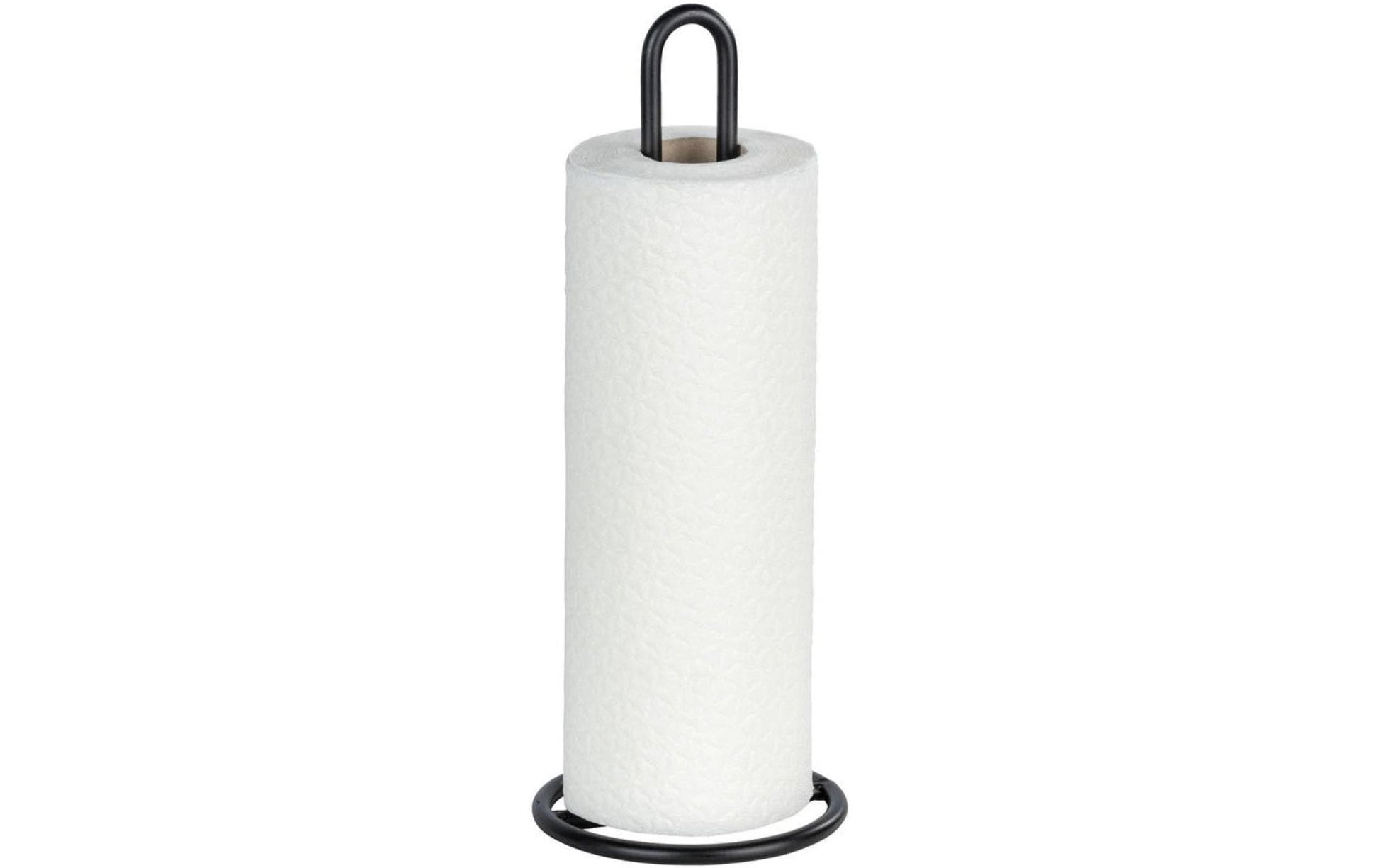 WENKO Küchenrollenhalter Metall, Ø 12,5 × 32,5 cm, Schwarz