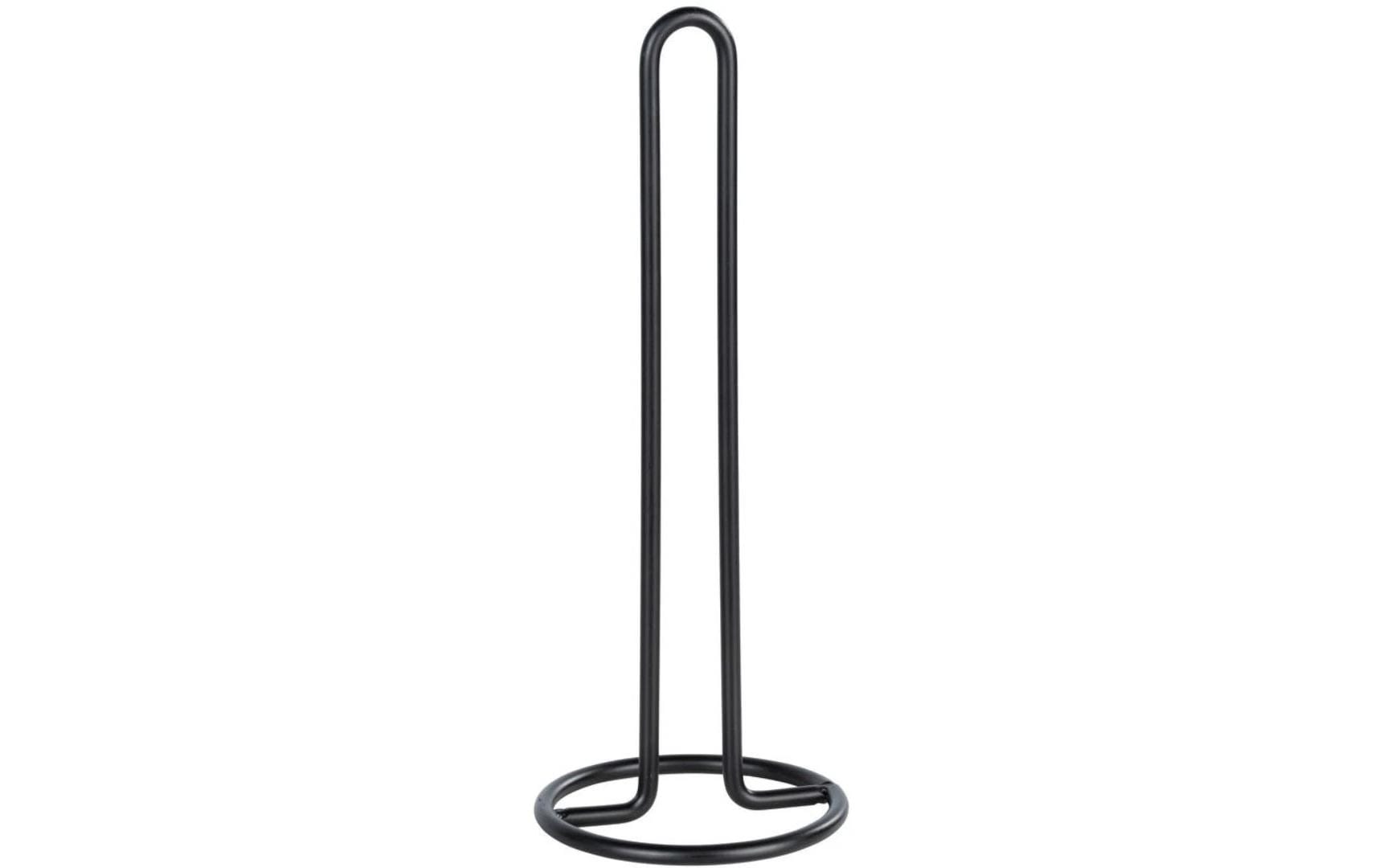 WENKO Küchenrollenhalter Metall, Ø 12,5 × 32,5 cm, Schwarz