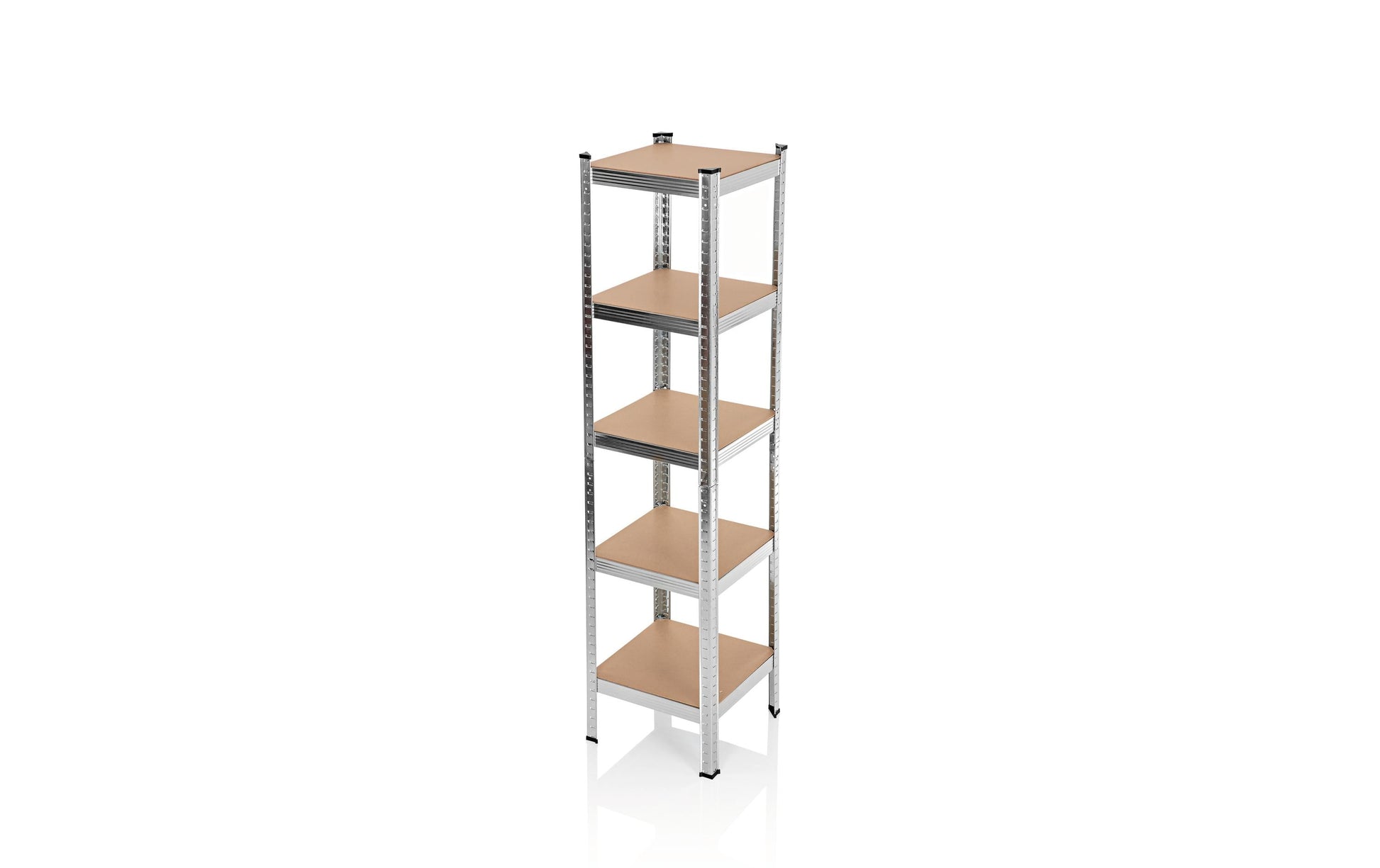 EASYmaxx Regal – Metall/MDF, Grau, 40 × 180 × 40 cm, 5 Tablare, Traglast 175 kg pro Tablar