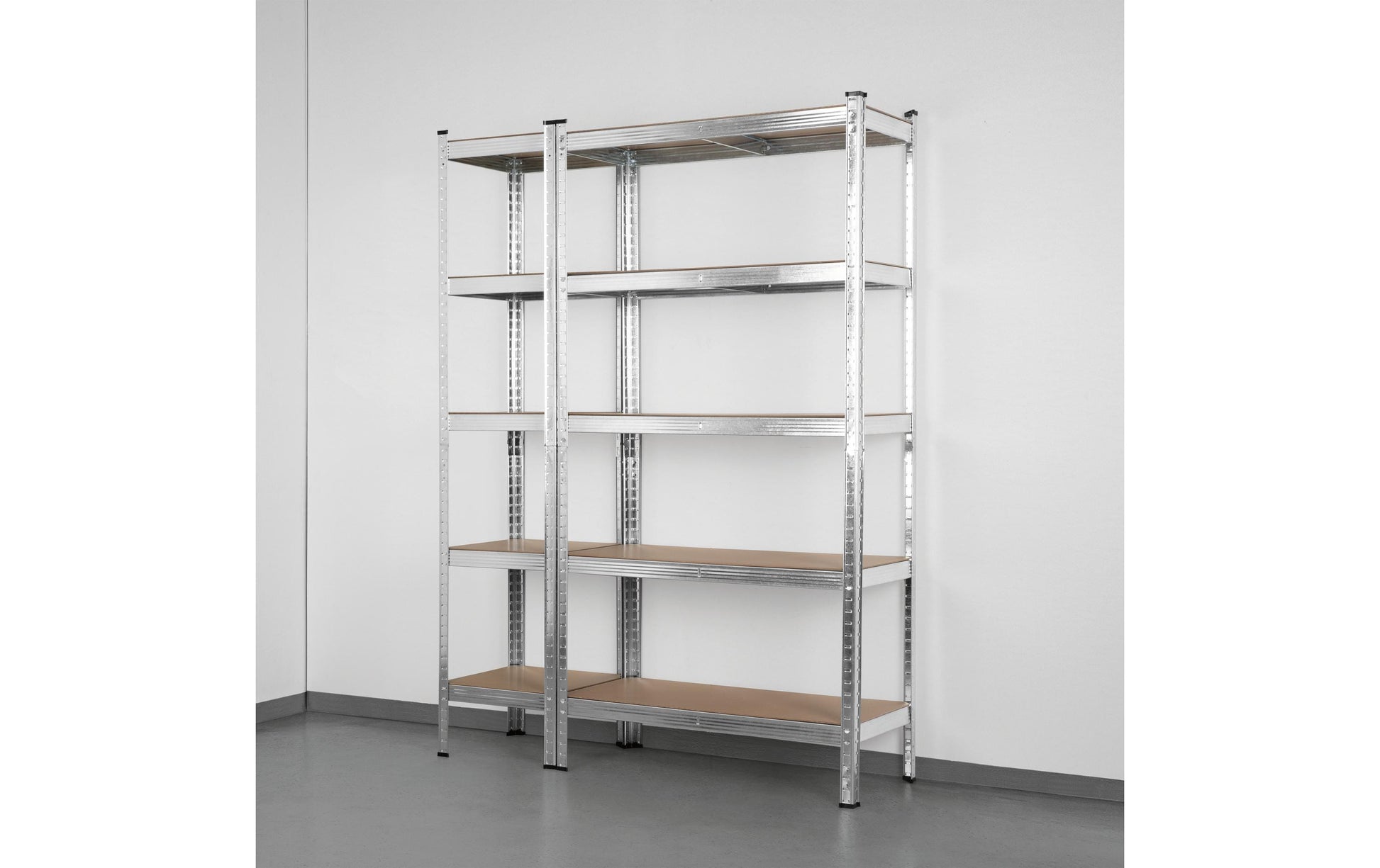 EASYmaxx Regal – Metall/MDF, Grau, 40 × 180 × 40 cm, 5 Tablare, Traglast 175 kg pro Tablar