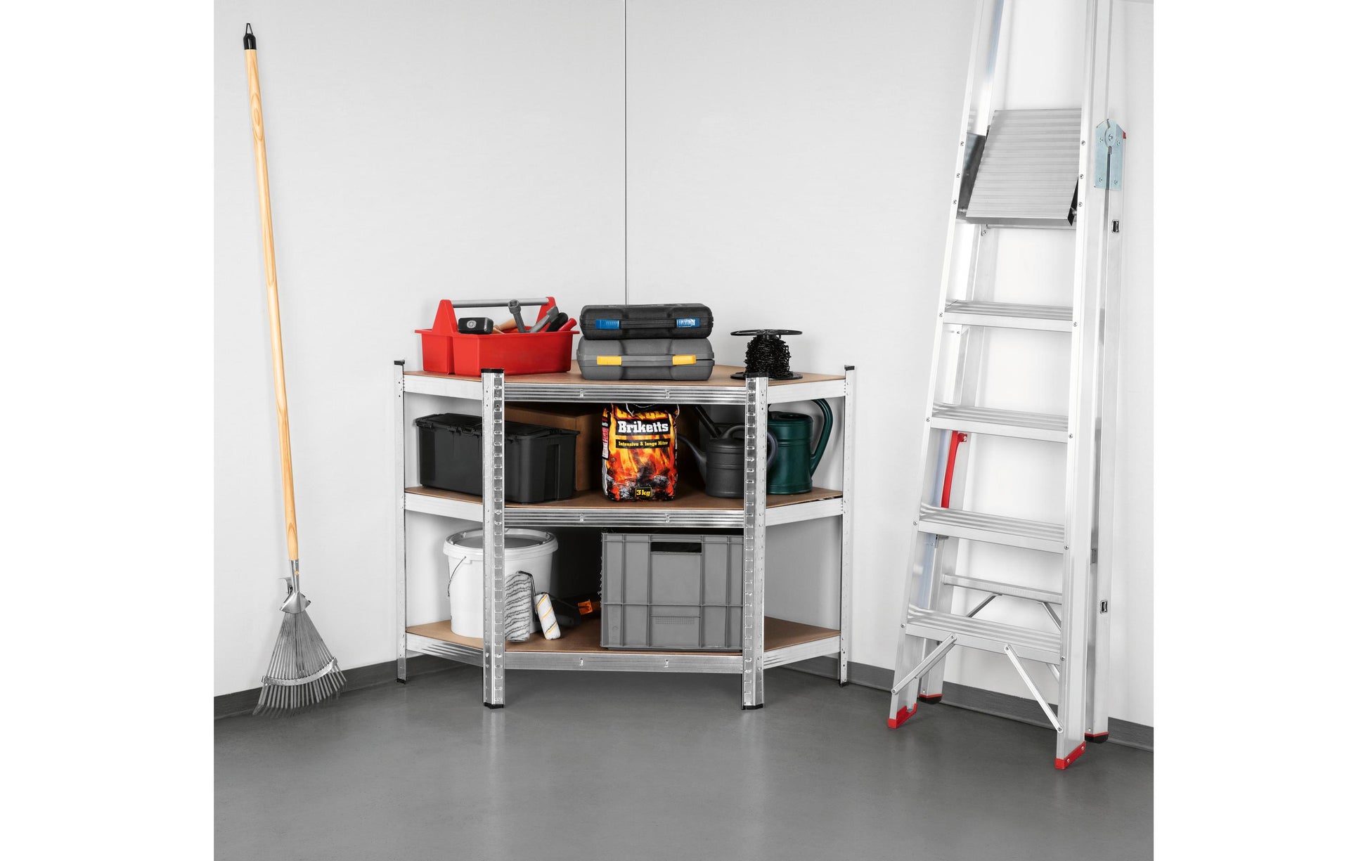 EASYmaxx Büro-/Lagerregal freistehend, Schwerlastregal – 5 Böden – 90,0 × 40,0 × 180,0 cm – 175 kg/Boden