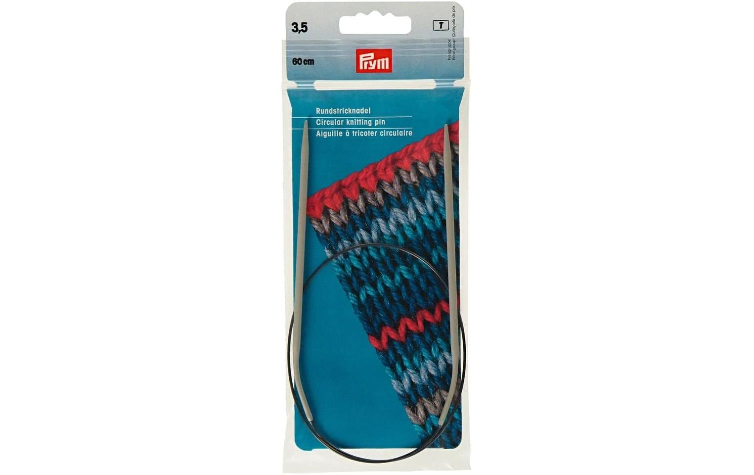 Prym Rundstricknadel Grau – 3,5 mm, 6,0 cm, Aluminium, 1 Stk.