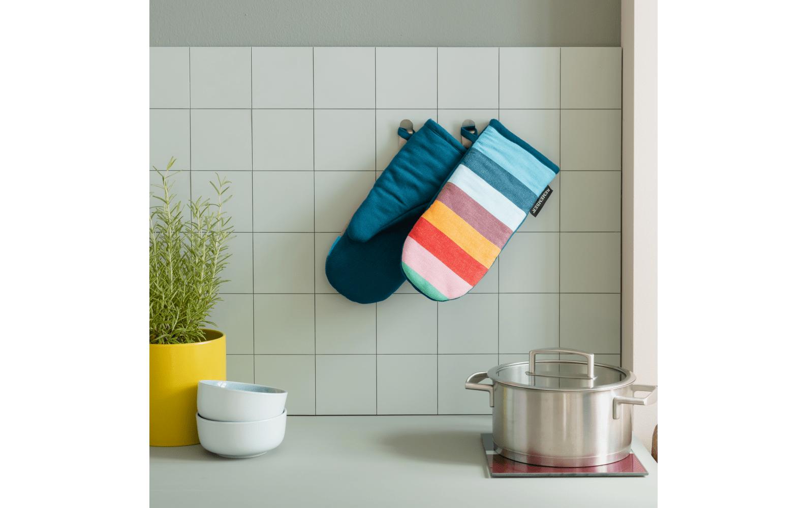 REMEMBER Ofenhandschuhe 29 × 14 cm, Baumwolle/Polyester, mehrfarbig, 2 Stk.