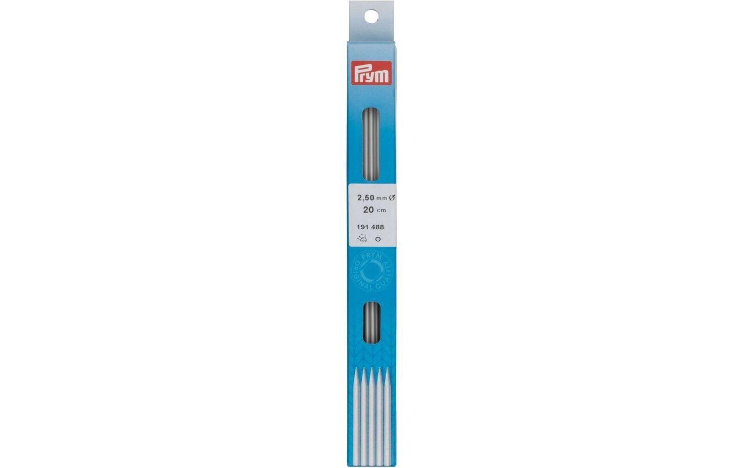 Prym Strumpfstricknadel Grau 2,5 mm – 20 cm, 5 Stk., Aluminium