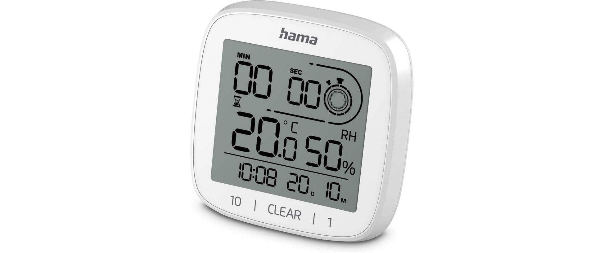 Hama Badezimmeruhr – Digital – 11 × 11 × 4,5 cm, Grau, Datum