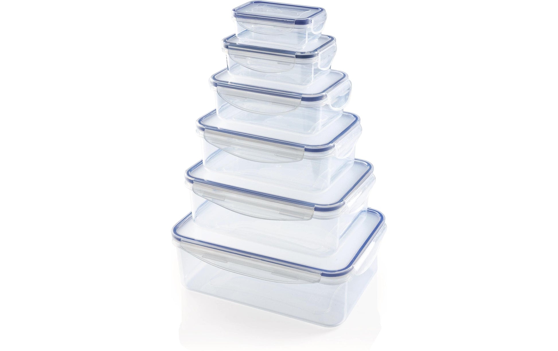Gourmetmaxx Vorratsdose 6-teilig, 120 ml, 240 ml, 500 ml, 1 l, 1,5 l, 2,5 l, Polypropylen (PP)/Silikon
