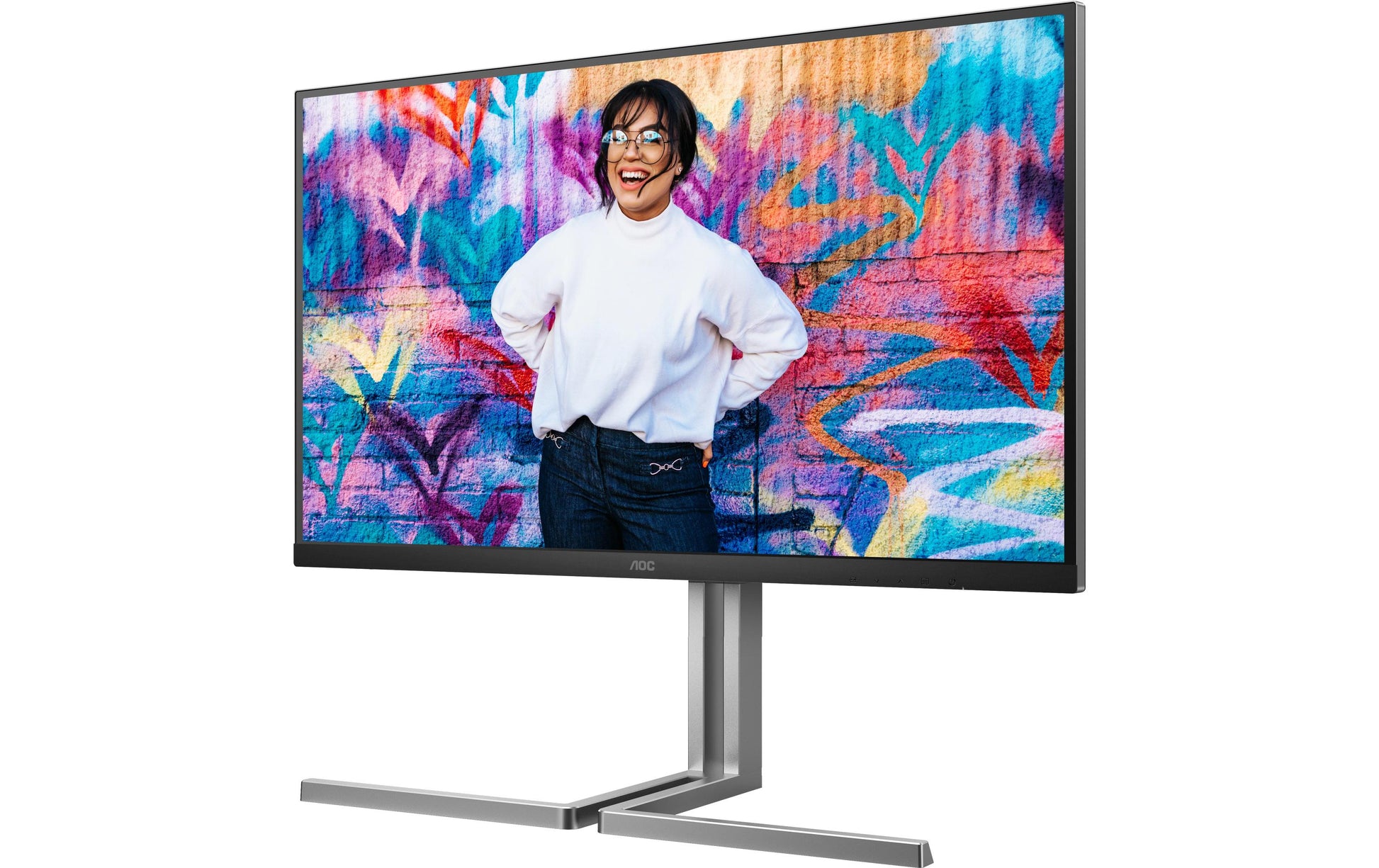 AOC U32U3CV – Monitor, 31,5", 400 cd/m², 3× USB-C, KVM, Integrierte Lautsprecher, VESA 100 × 100, Schwarz