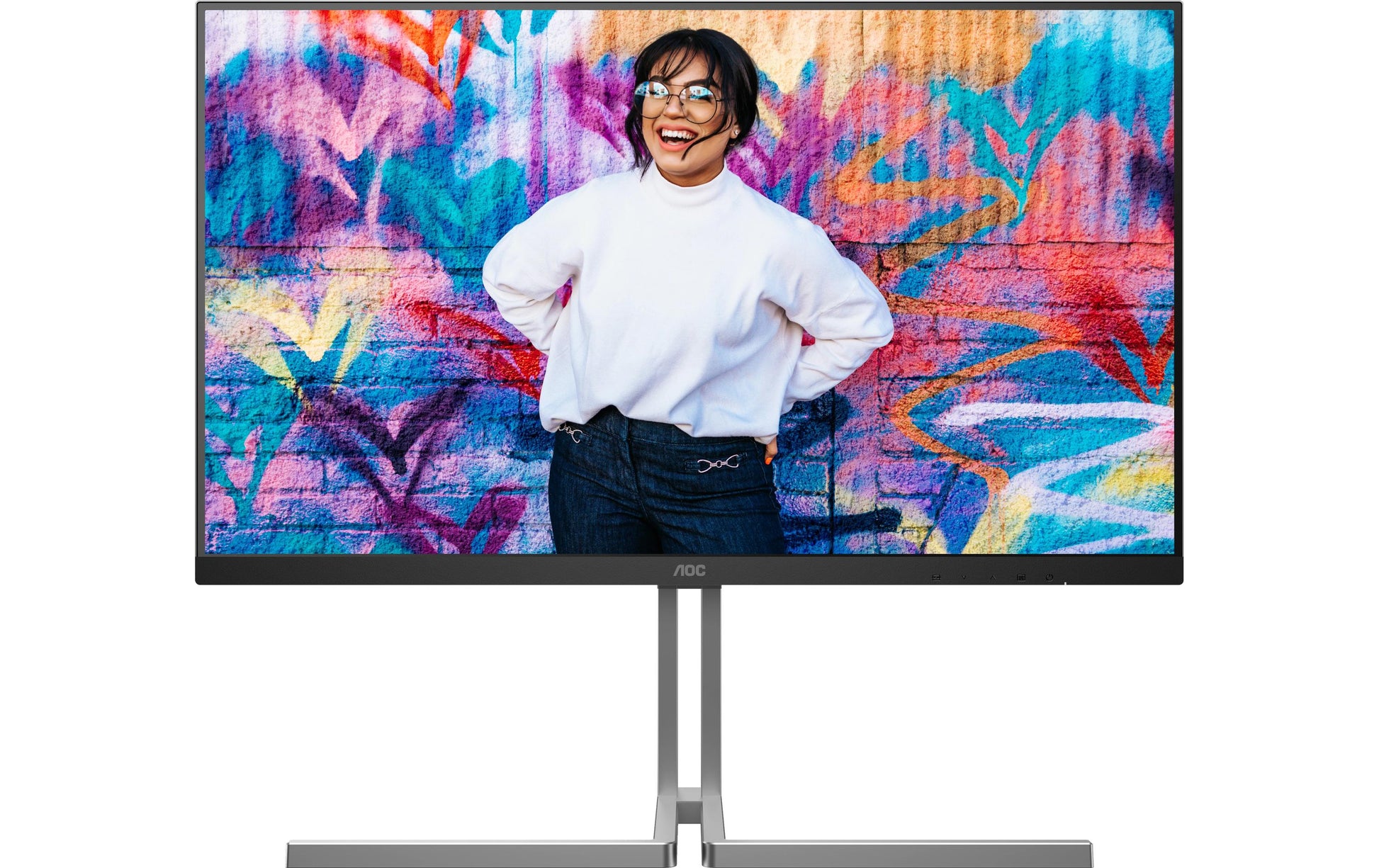 AOC U32U3CV – Monitor, 31,5", 400 cd/m², 3× USB-C, KVM, Integrierte Lautsprecher, VESA 100 × 100, Schwarz