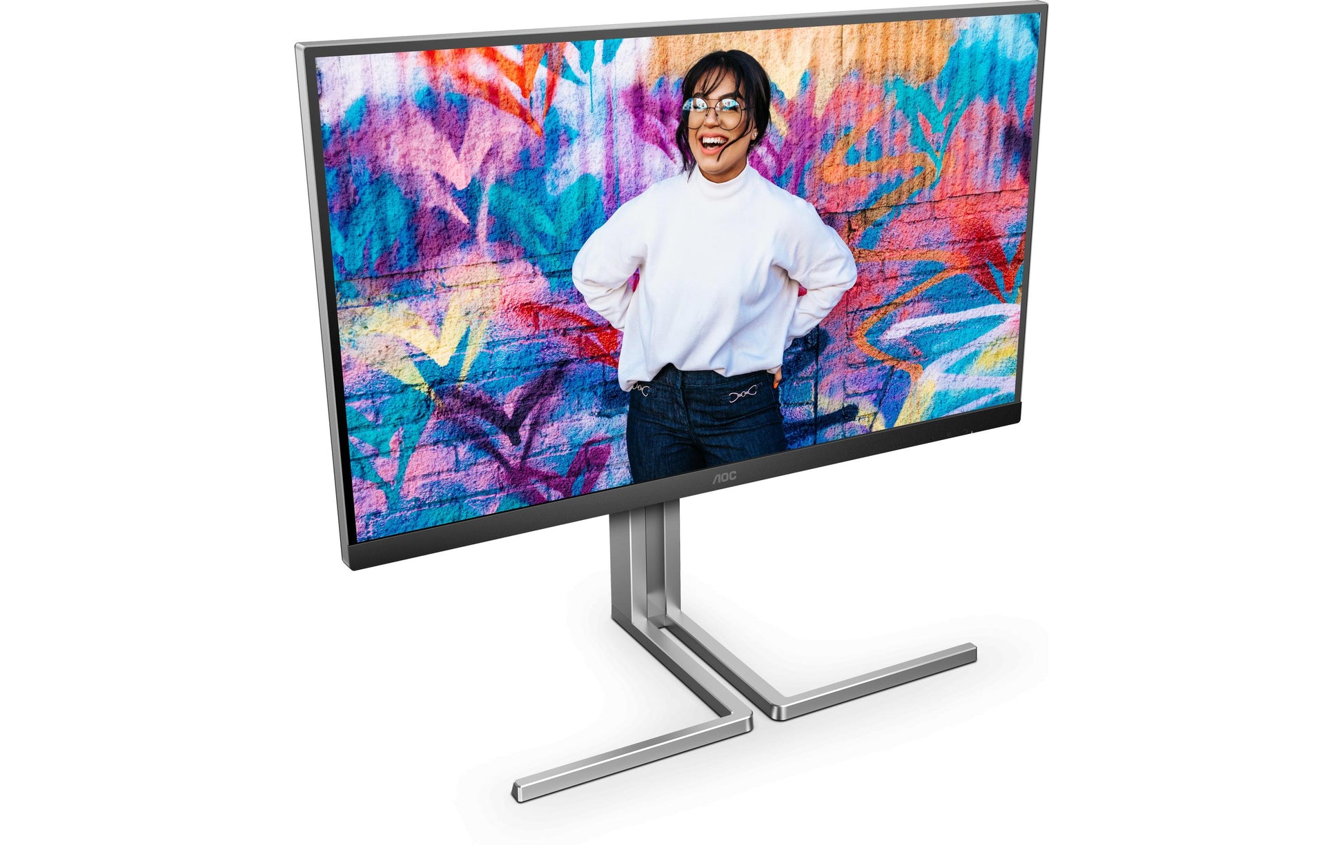 AOC Q27U3CV – Monitor, 27", 2560 × 1440 (WQHD), IPS, 75 Hz, KVM, 2× USB-C, VESA 100 × 100, Schwarz