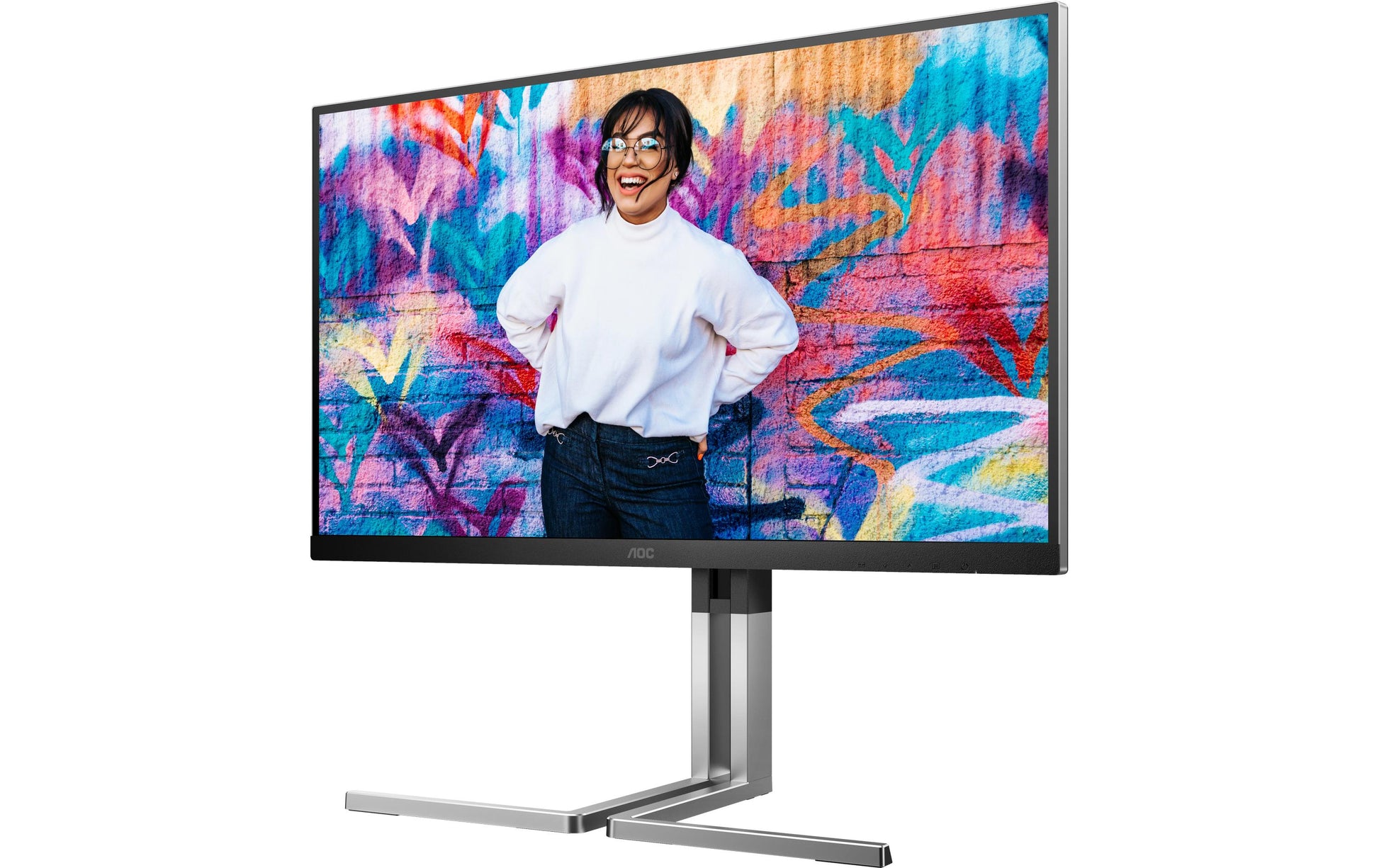 AOC Q27U3CV – Monitor, 27", 2560 × 1440 (WQHD), IPS, 75 Hz, KVM, 2× USB-C, VESA 100 × 100, Schwarz