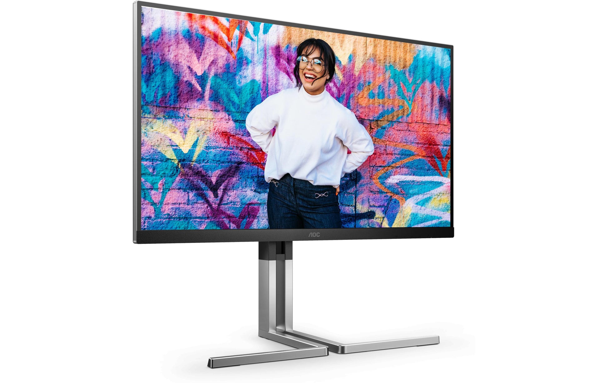 AOC Q27U3CV – Monitor, 27", 2560 × 1440 (WQHD), IPS, 75 Hz, KVM, 2× USB-C, VESA 100 × 100, Schwarz