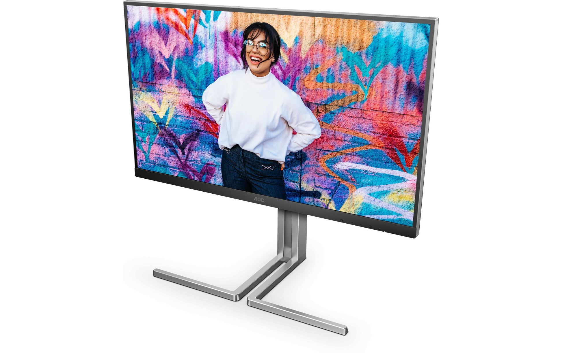 AOC Q27U3CV – Monitor, 27", 2560 × 1440 (WQHD), IPS, 75 Hz, KVM, 2× USB-C, VESA 100 × 100, Schwarz