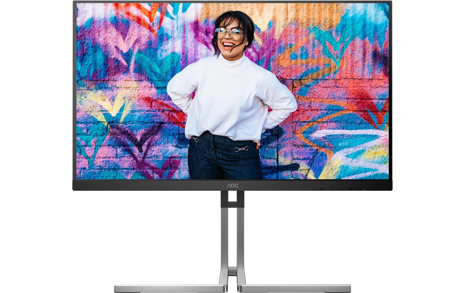 AOC Q27U3CV – Monitor, 27", 2560 × 1440 (WQHD), IPS, 75 Hz, KVM, 2× USB-C, VESA 100 × 100, Schwarz