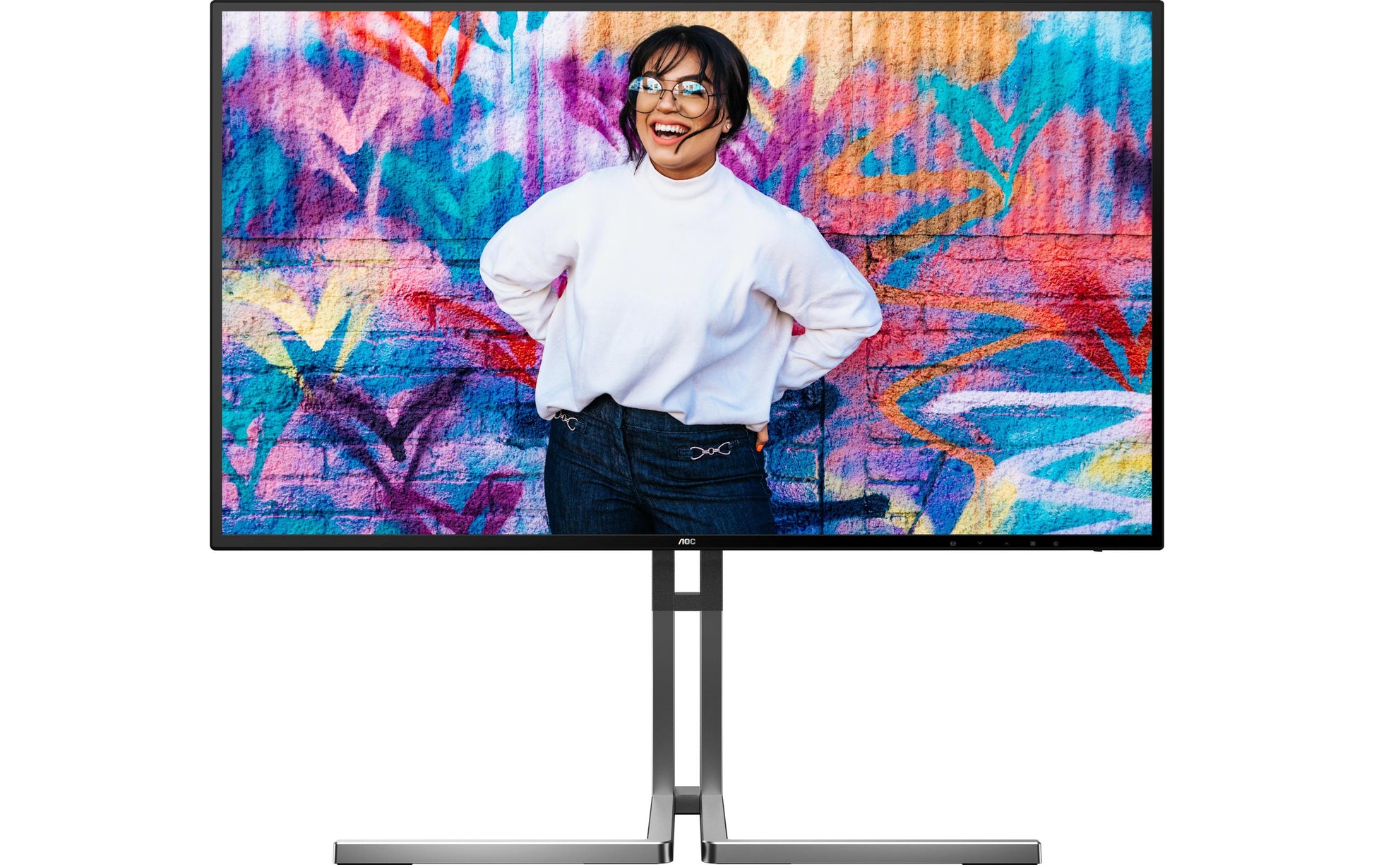 AOC U27U3CV – Monitor, 27", Nano-IPS, 60 Hz, 350 cd/m², 2× USB-C, KVM, Lautsprecher, VESA 100 × 100, Schwarz