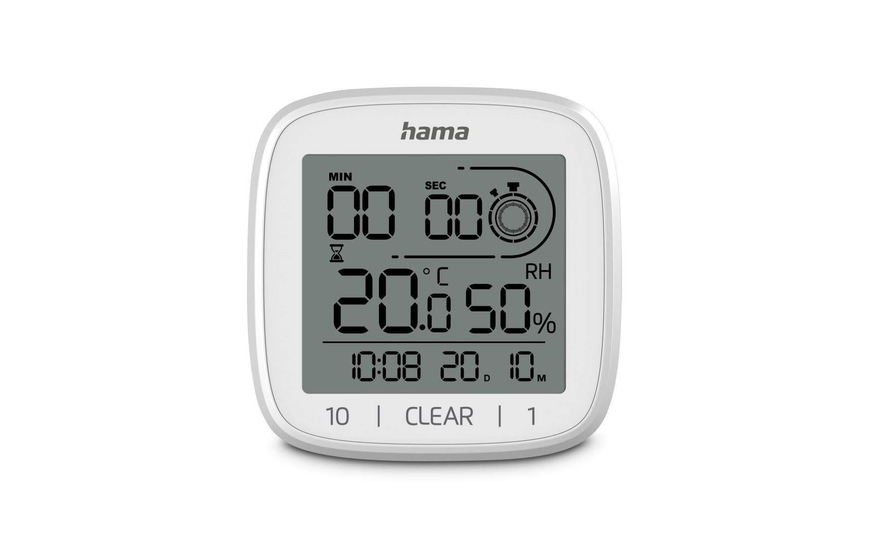 Hama Badezimmeruhr – Digital – 11 × 11 × 4,5 cm, Grau, Datum